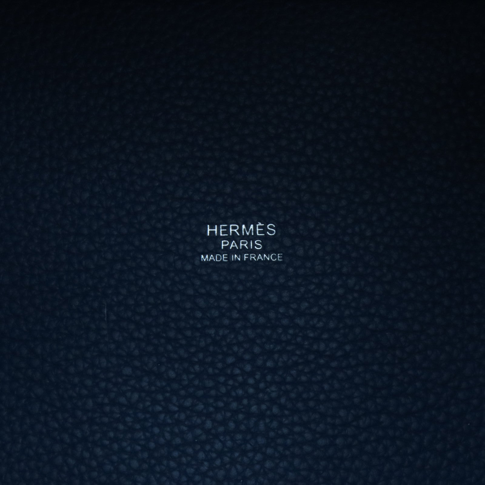 HERMES Maurice皮革Picotin PM銀扣手挽袋深藍色
