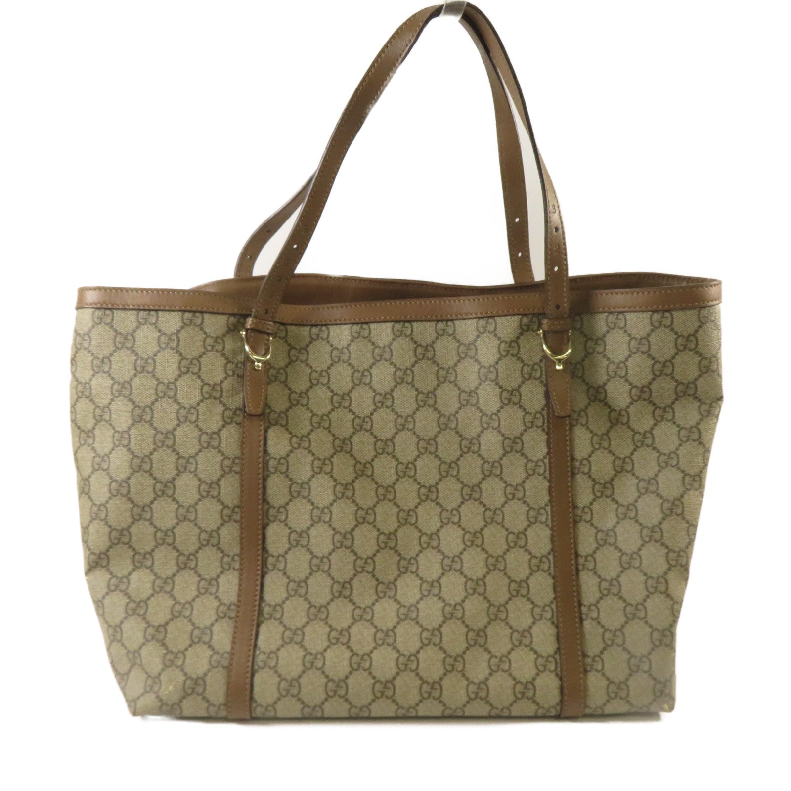 GUCCI 塗層帆布Tote Bag金扣手挽袋啡色