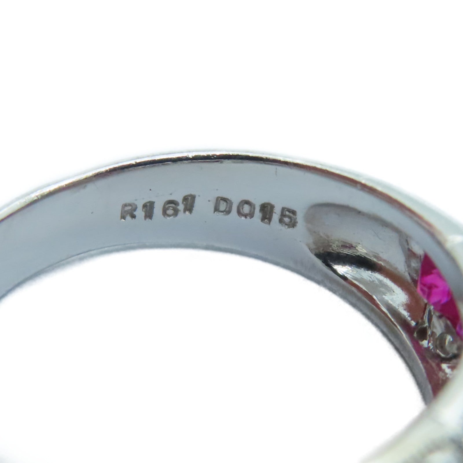 JEWELRY 18K白金Ruby Diamond Ring1.61ct红宝石/0.15ct钻石戒指US#6