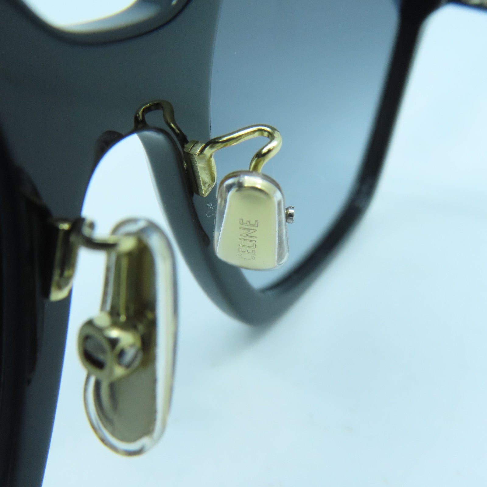 CELINE PVC Sunglasses Gold Buckle Sunglasses Black