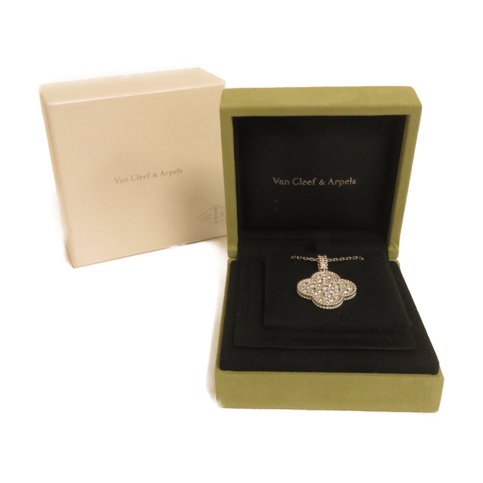 Van Cleef & Arpels 18K白金Magic Alhambra Necklace項鍊銀色