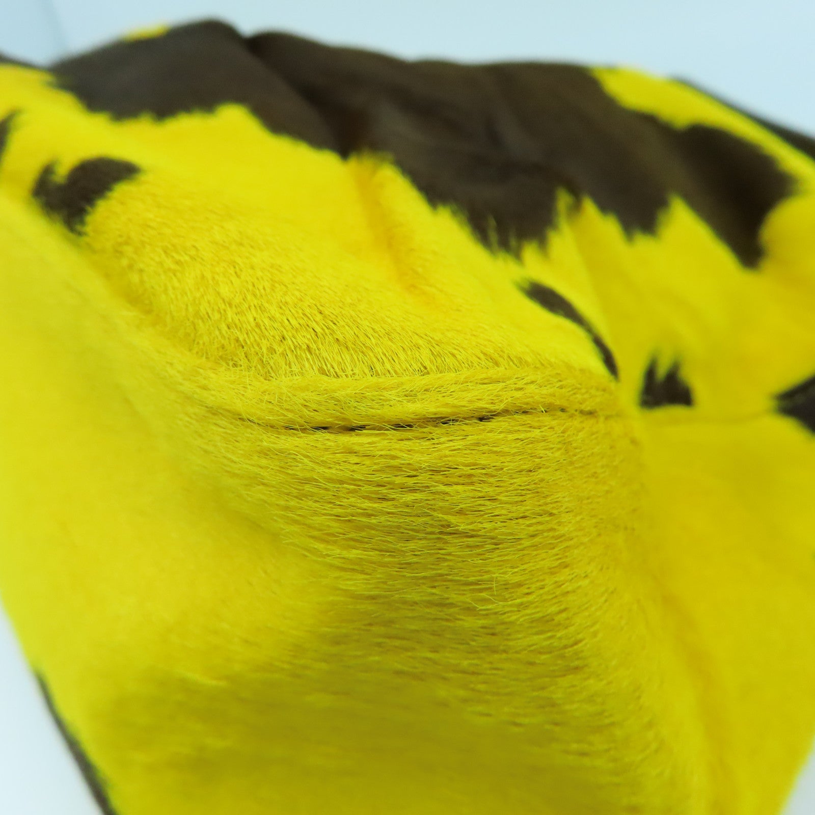 FENDI 馬毛Shoulder Bag銀扣手挽袋黃色/啡色