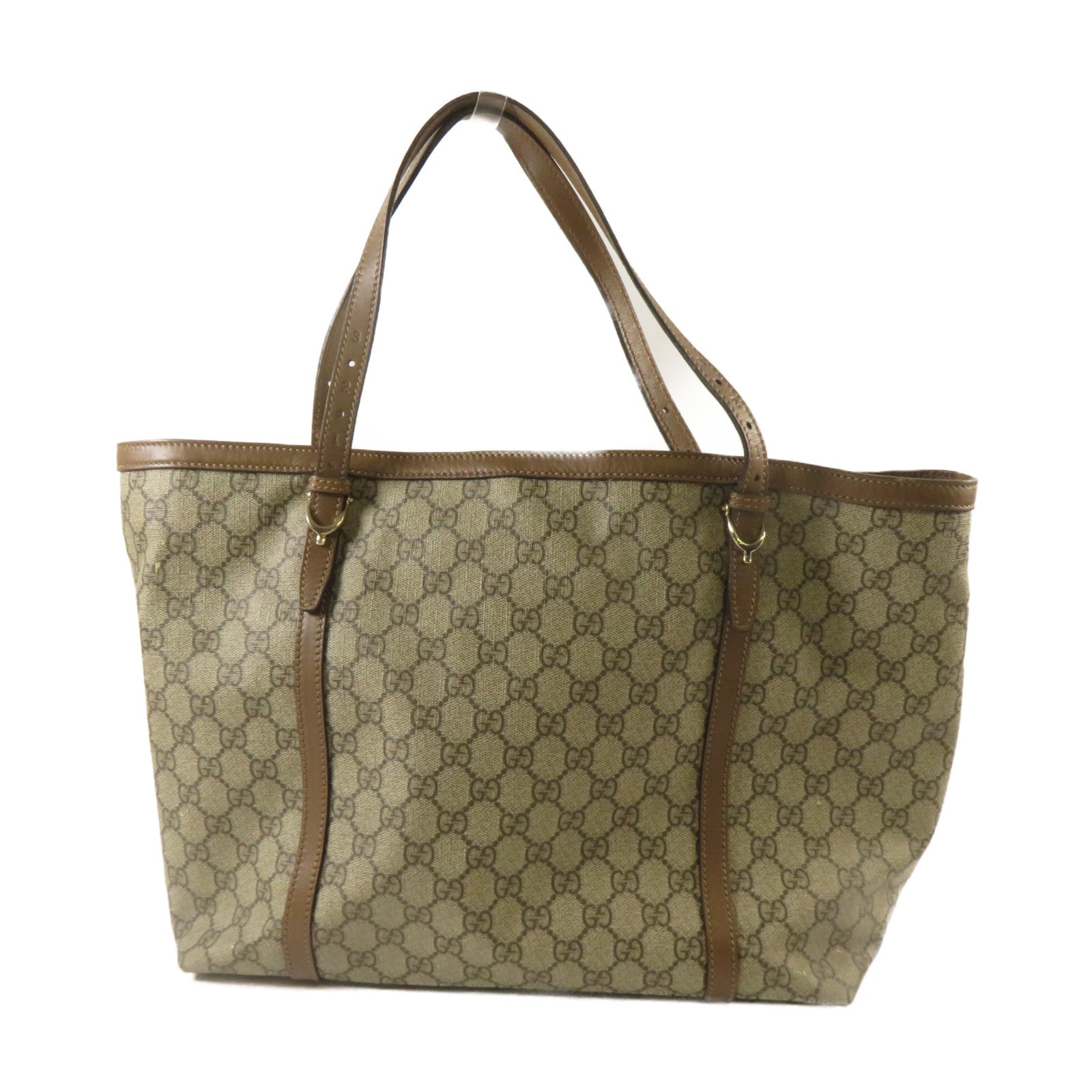 GUCCI 塗層帆布Tote Bag金扣手挽袋啡色