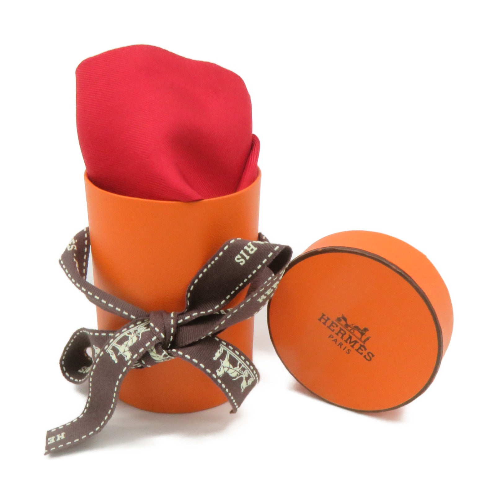 HERMES 絲質Twilly Scarf絲巾酒紅色