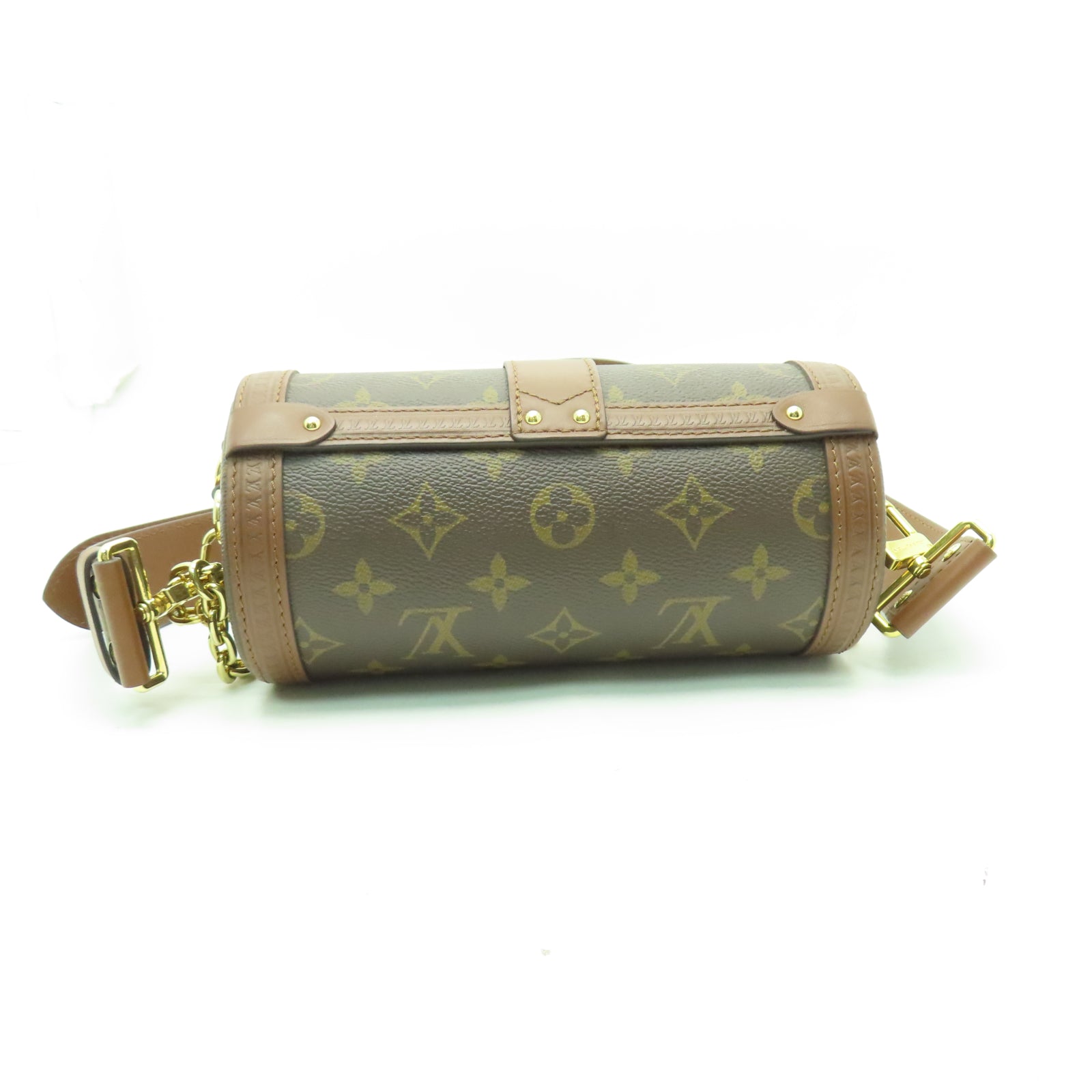 LOUIS VUITTON Monogram Papillon Trunk金扣手挽肩背兩用袋棕色