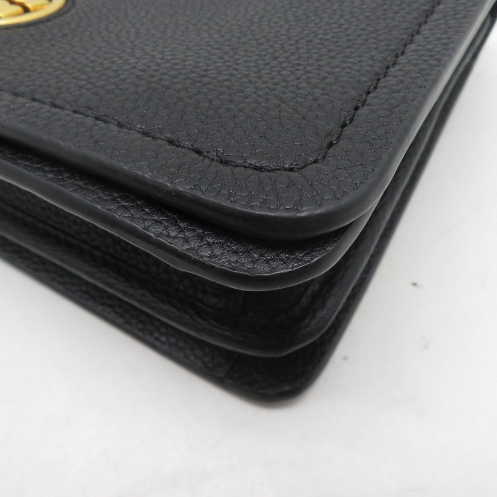 Tory Burch 牛皮皮革Chain Shoulder金扣鏈帶肩背袋黑色