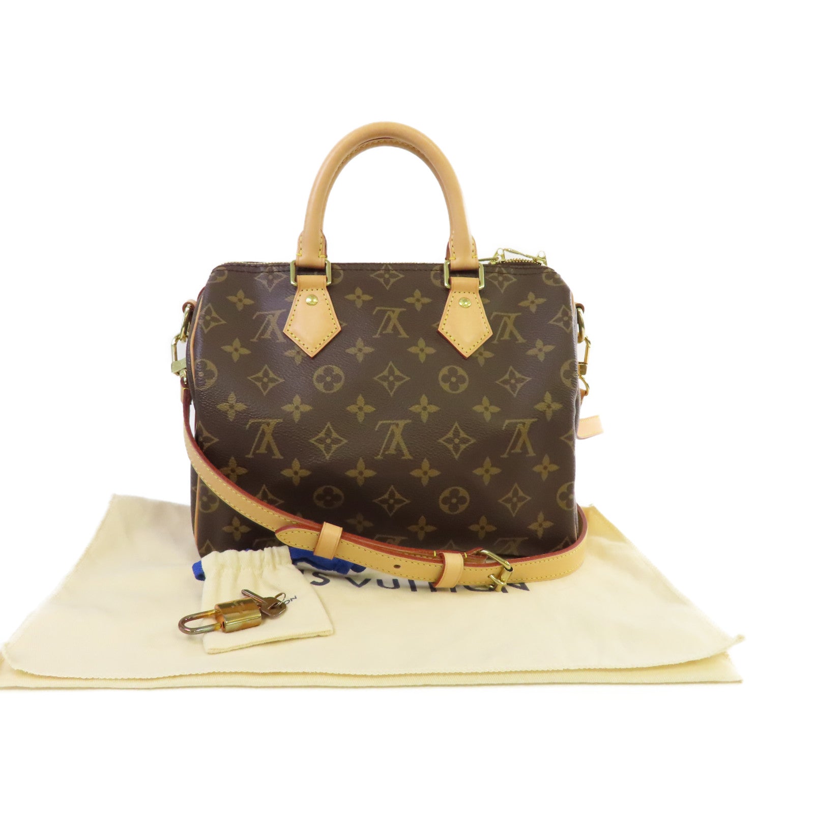 LOUIS VUITTON Monogram Speedy Bandouliere 25 2Way Hand Bag金扣手挽肩背兩用袋啡色