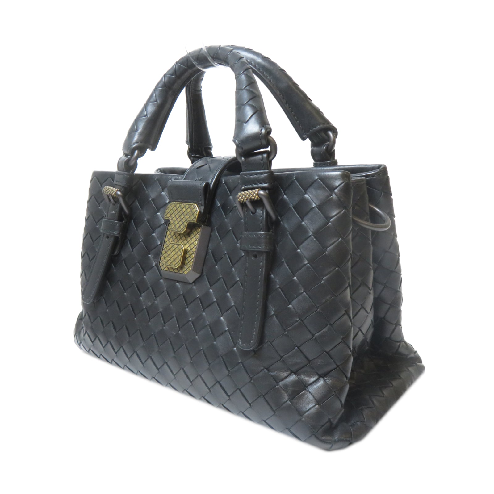 BOTTEGA VENETA 羊皮皮革2 Way Shoulder手挽肩背兩用袋黑色