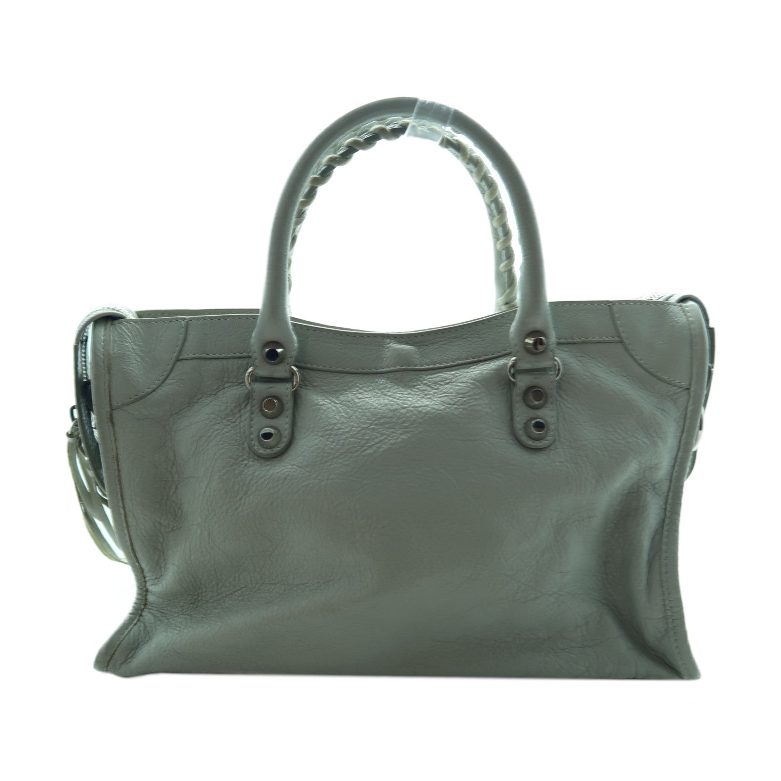 BALENCIAGA 牛皮皮革Classic City銀扣手挽肩背兩用袋淺藍色