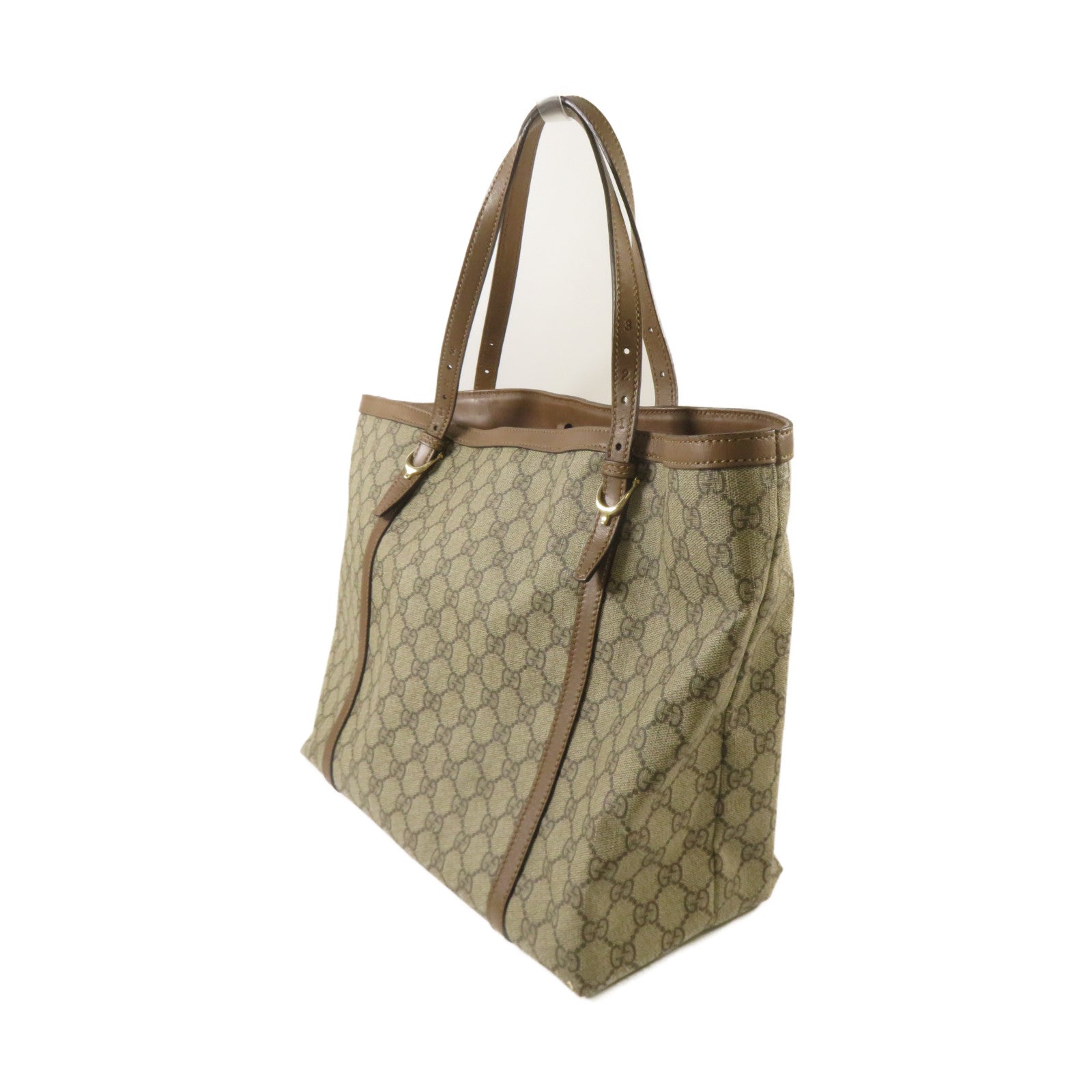 GUCCI 塗層帆布Tote Bag金扣手挽袋啡色