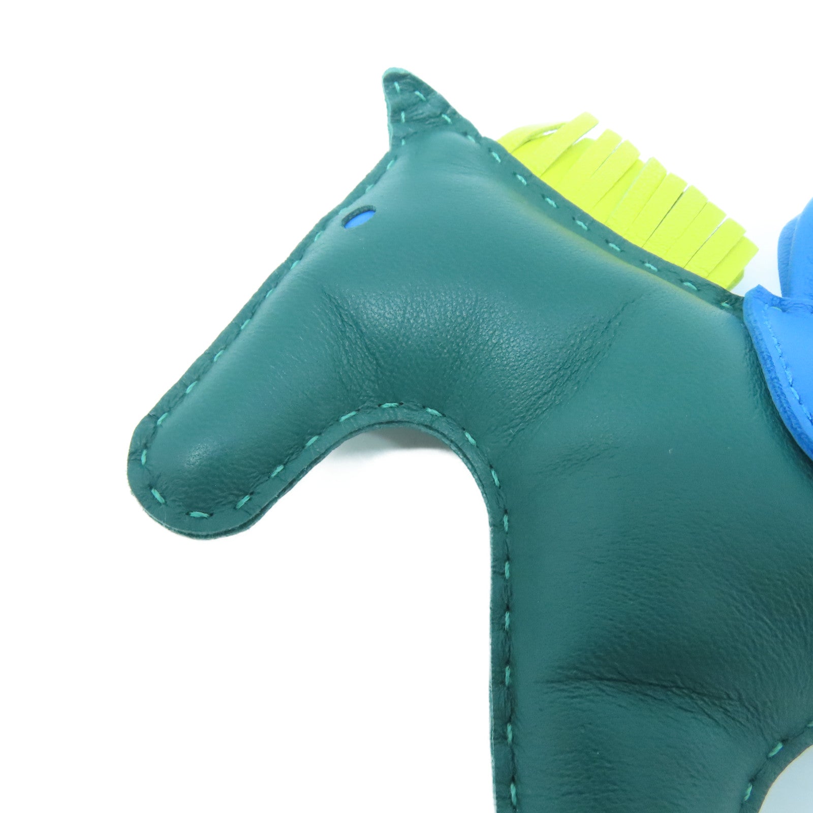 HERMES Veau Swift Leather Rodeo GM Charm Green/Blue/Yellow
