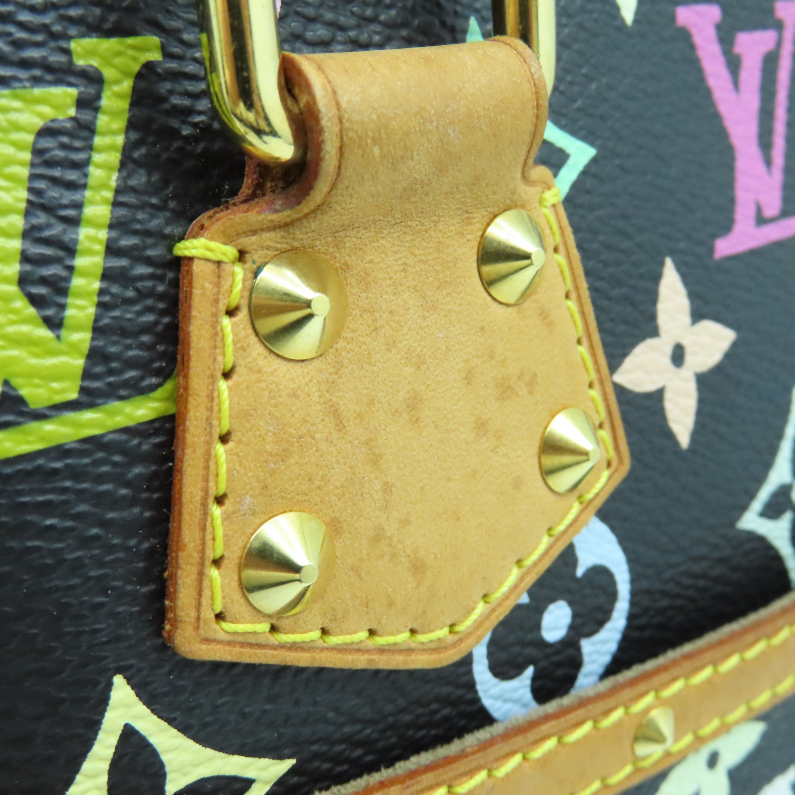 LOUIS VUITTON Monogram Multicolore Trouville金扣手挽袋黑色/彩色