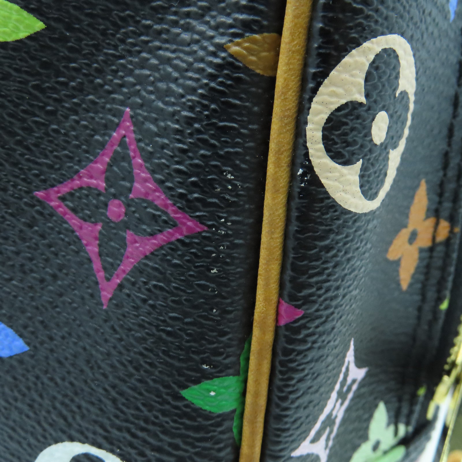 LOUIS VUITTON Monogram Multicolore Trouville金扣手挽袋黑色/彩色