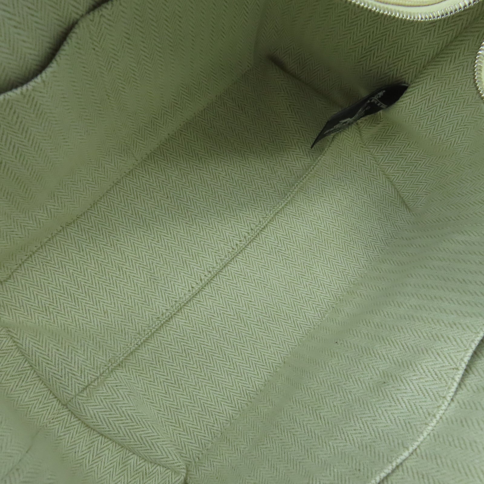 HERMES 帆布Bride A Brac銀扣手挽袋米色