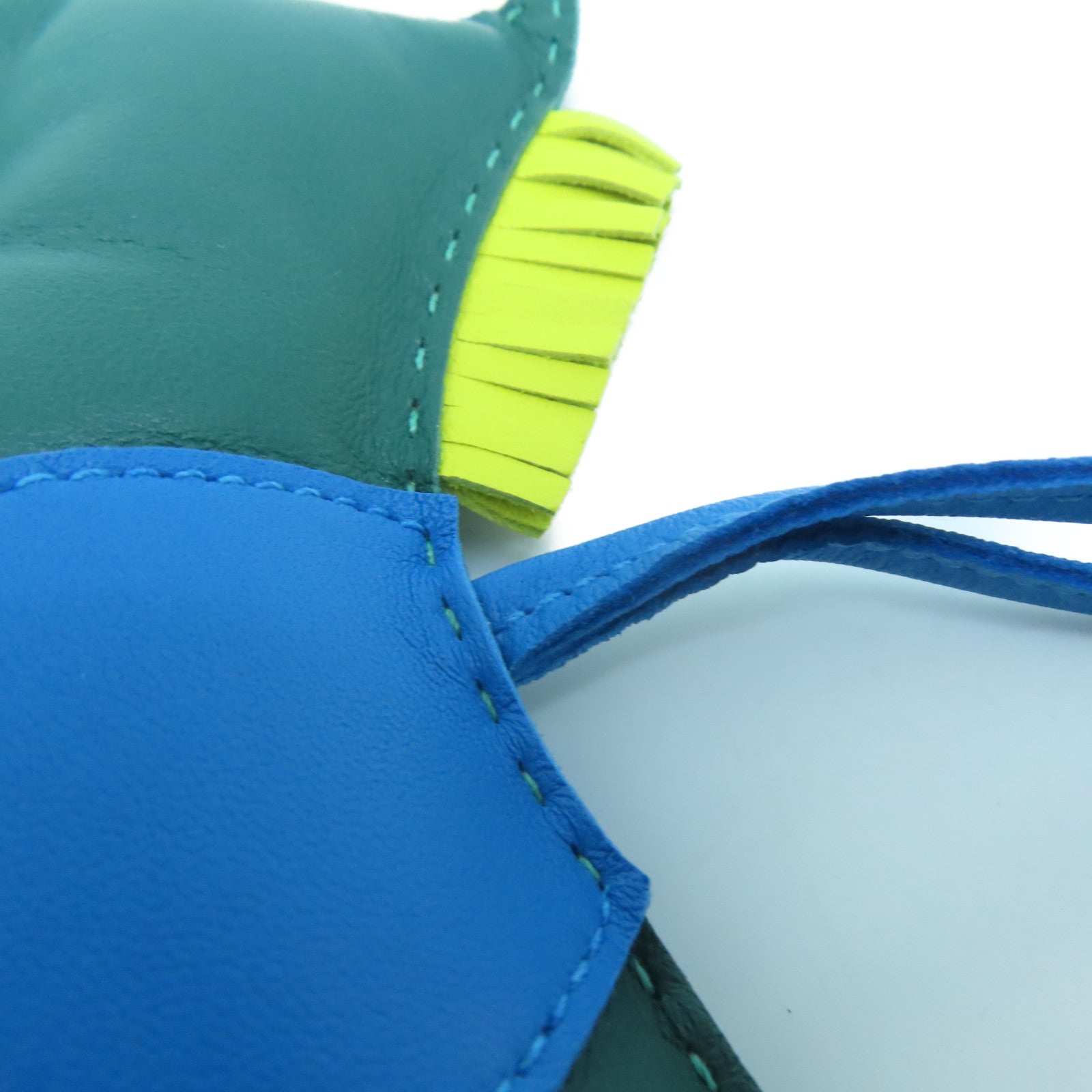 HERMES Veau Swift Leather Rodeo GM Charm Green/Blue/Yellow