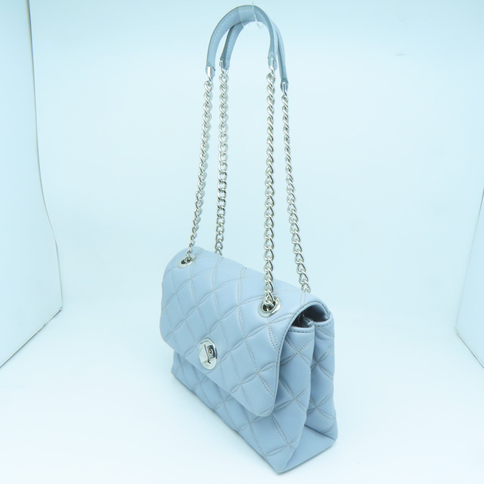 Kate Spade 皮革Chain Shoulder Bag银扣链带肩背袋浅蓝色