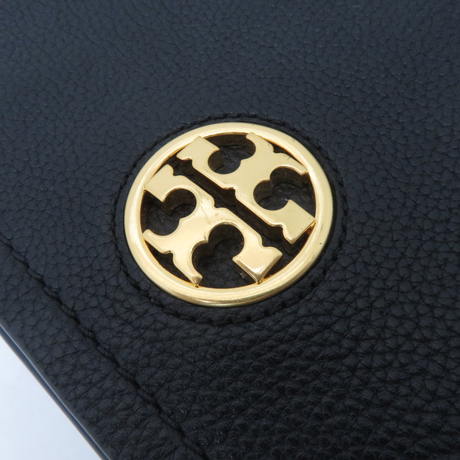 Tory Burch 牛皮皮革Chain Shoulder金扣鏈帶肩背袋黑色