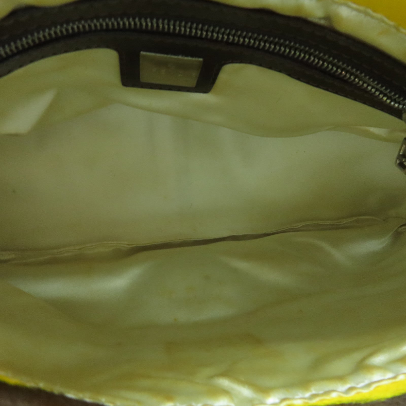 FENDI 馬毛Shoulder Bag銀扣手挽袋黃色/啡色