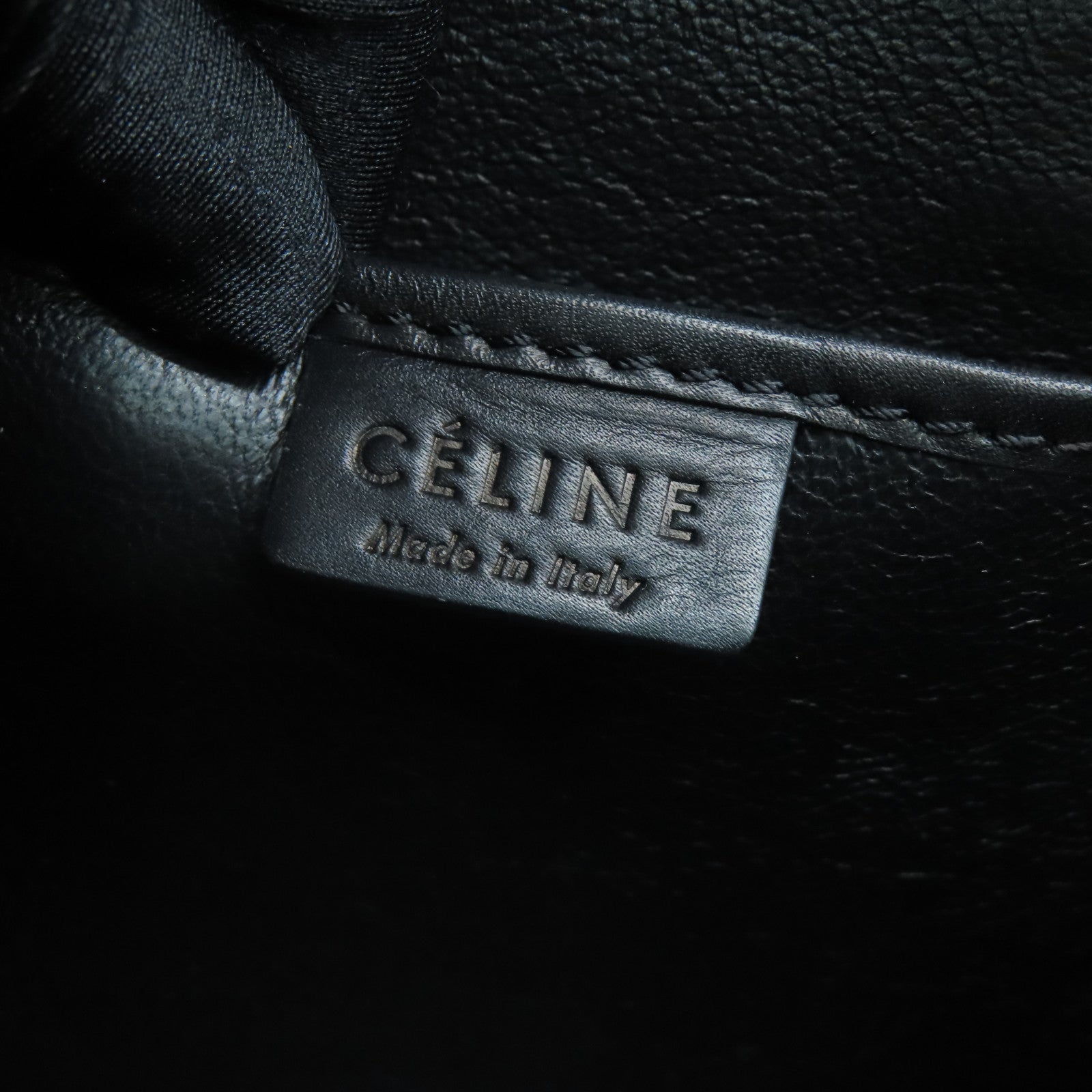 CELINE 牛皮皮革/帆布Nano Luggage 2 Way Shoulder 金扣手挽肩背两用袋黑色