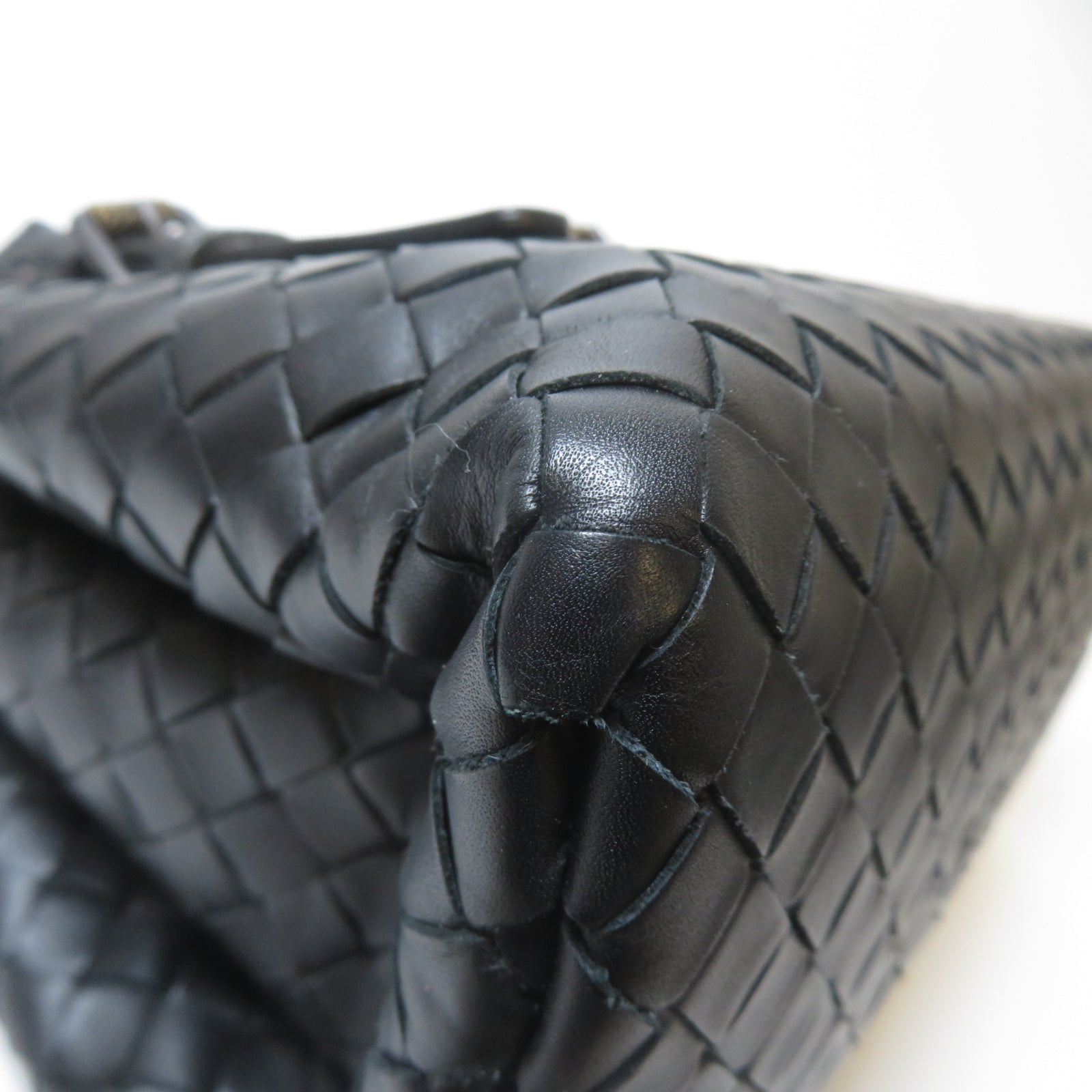 BOTTEGA VENETA 羊皮皮革2 Way Shoulder手挽肩背兩用袋黑色