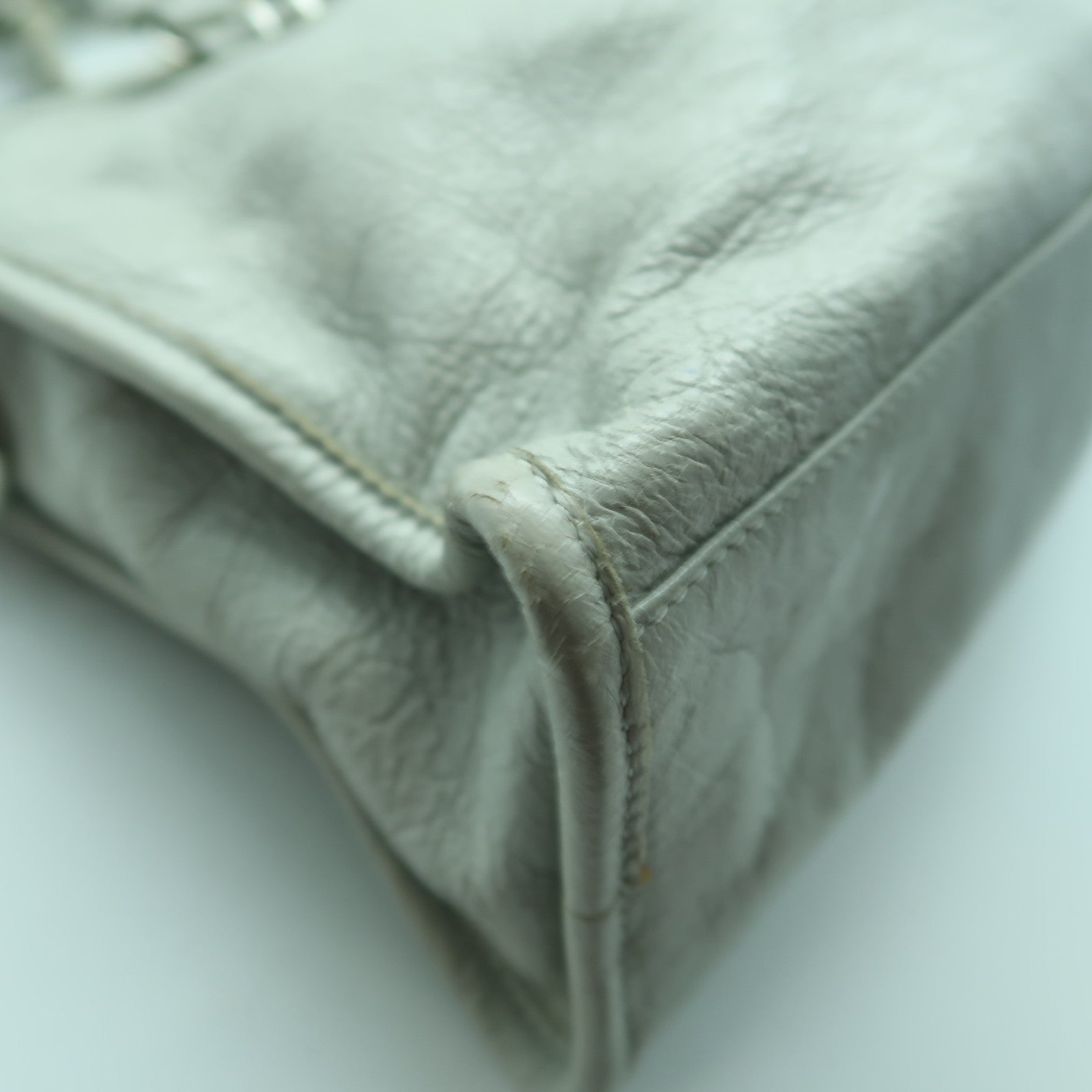 BALENCIAGA 牛皮皮革Classic City銀扣手挽肩背兩用袋淺藍色