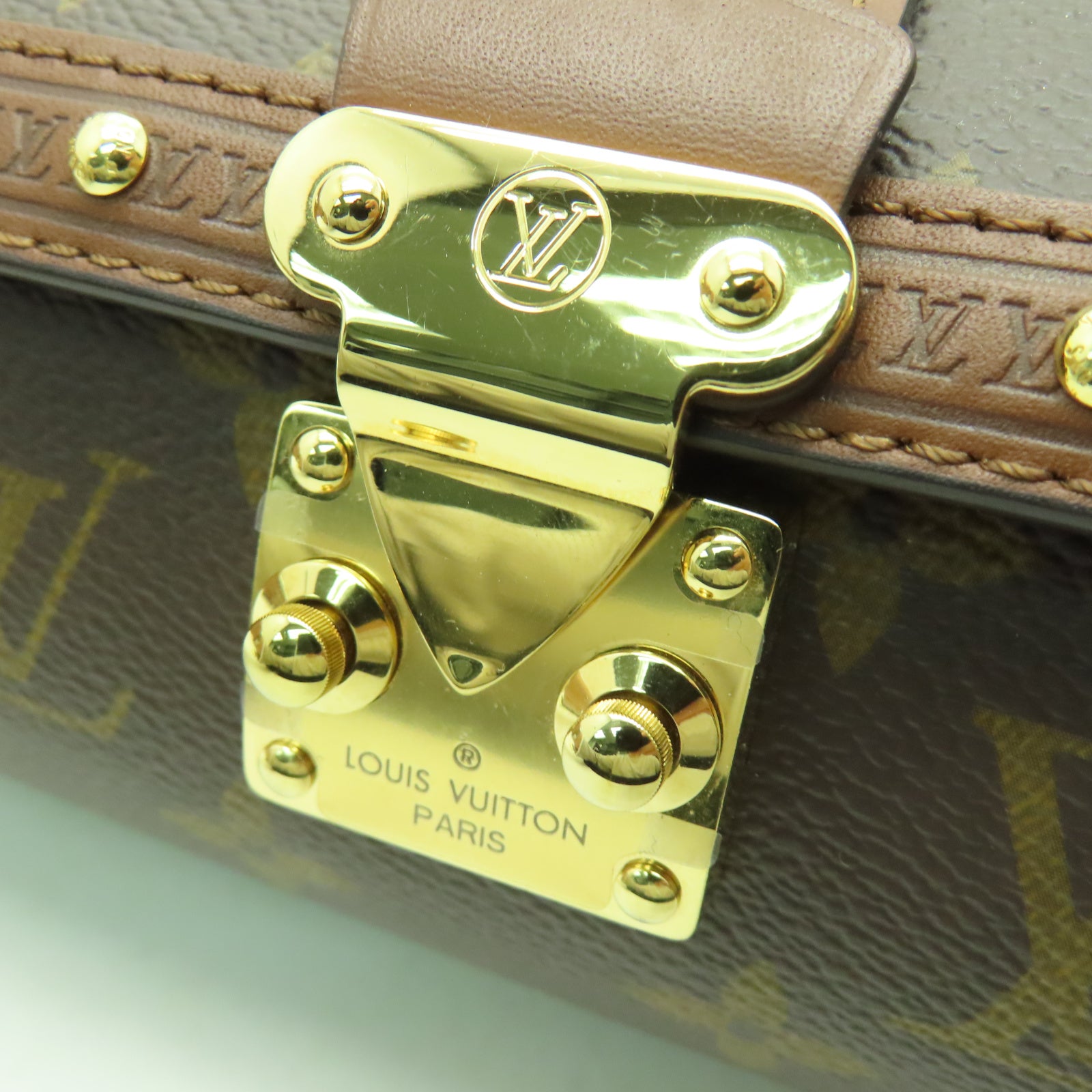 LOUIS VUITTON Monogram Papillon Trunk金扣手挽肩背兩用袋棕色