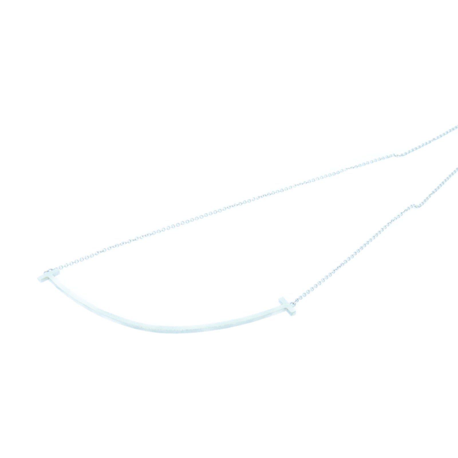 TIFFANY＆CO 18K白金T Smile Pendant項鍊