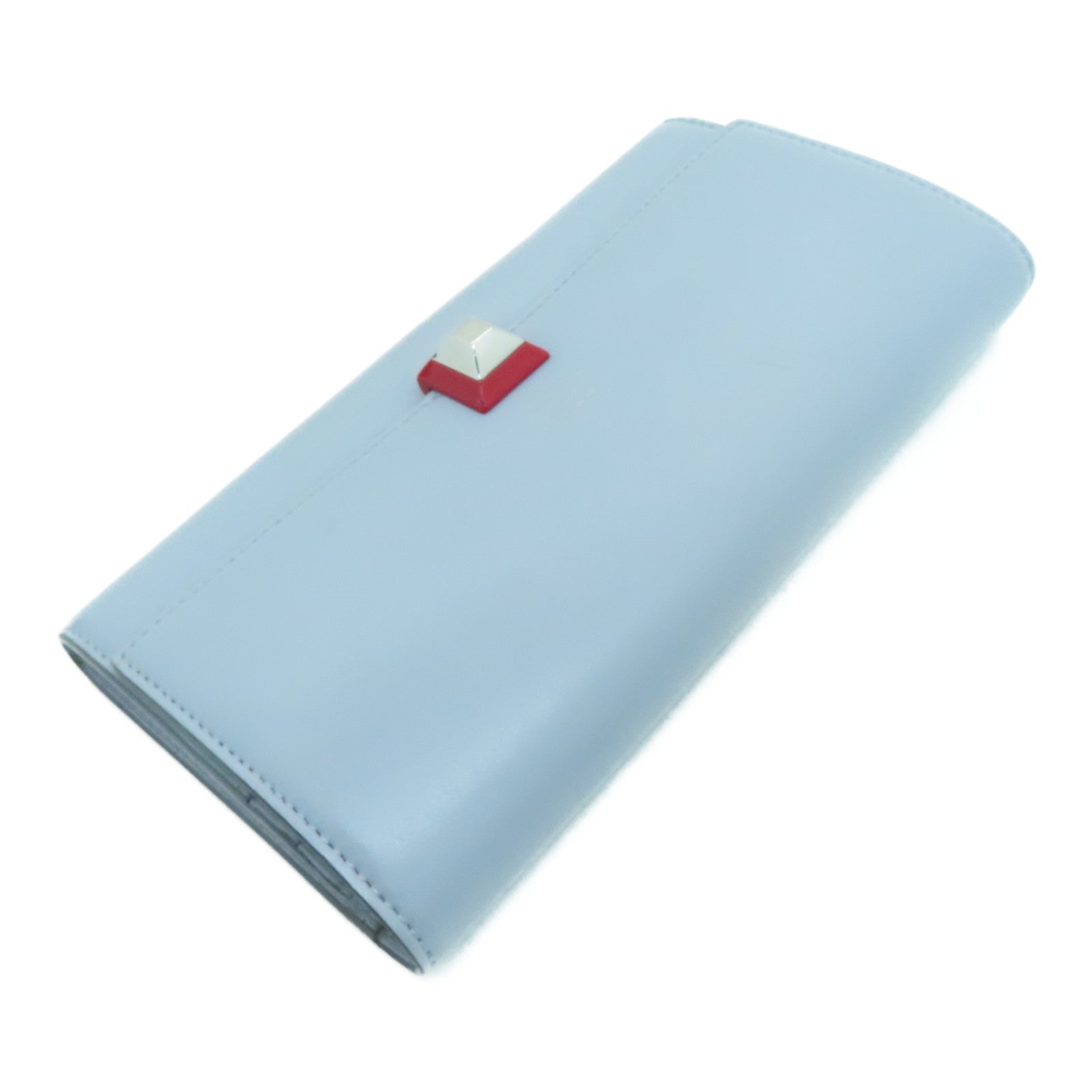 FENDI 牛皮皮革Long Wallet银扣长钱包灰色