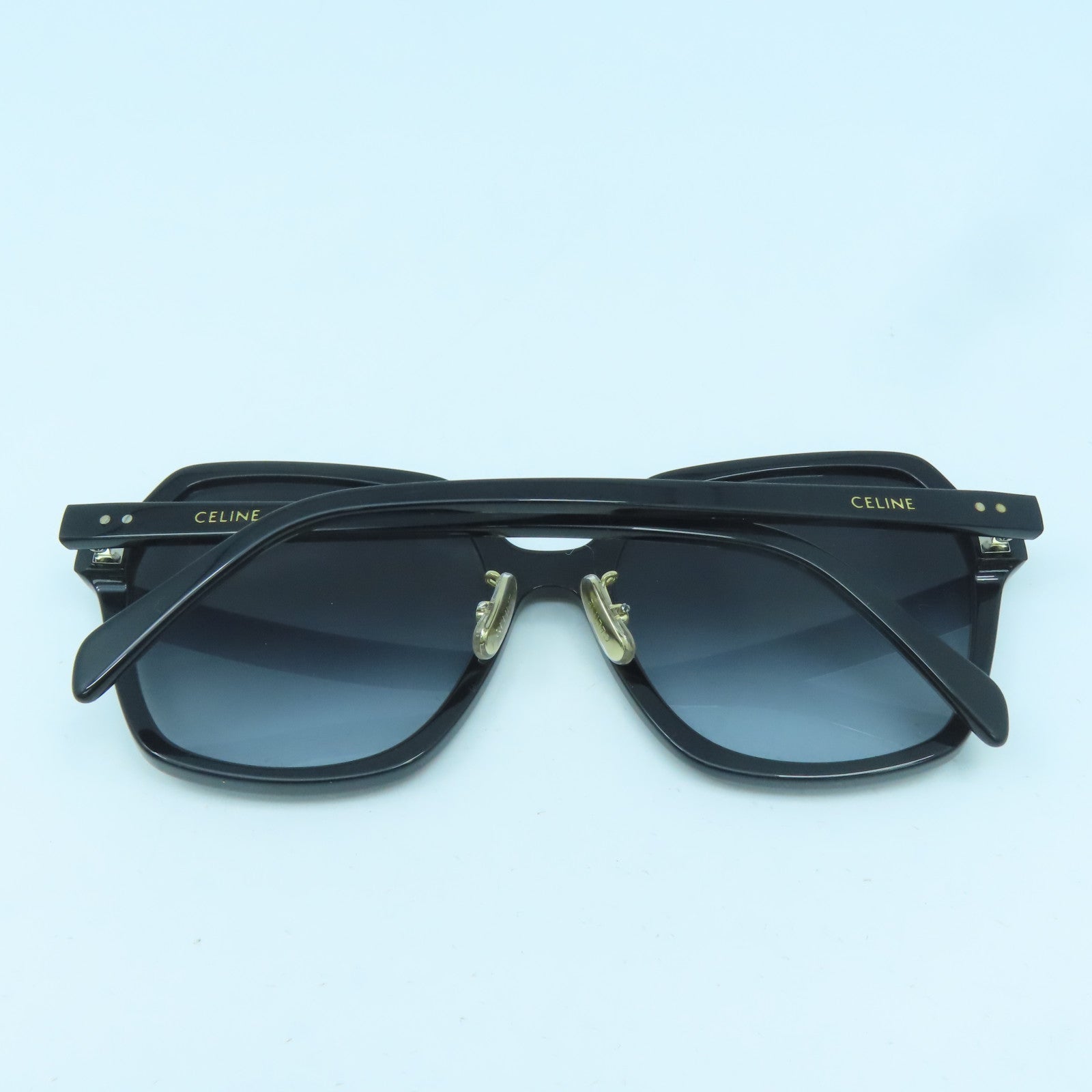 CELINE PVC Sunglasses Gold Buckle Sunglasses Black