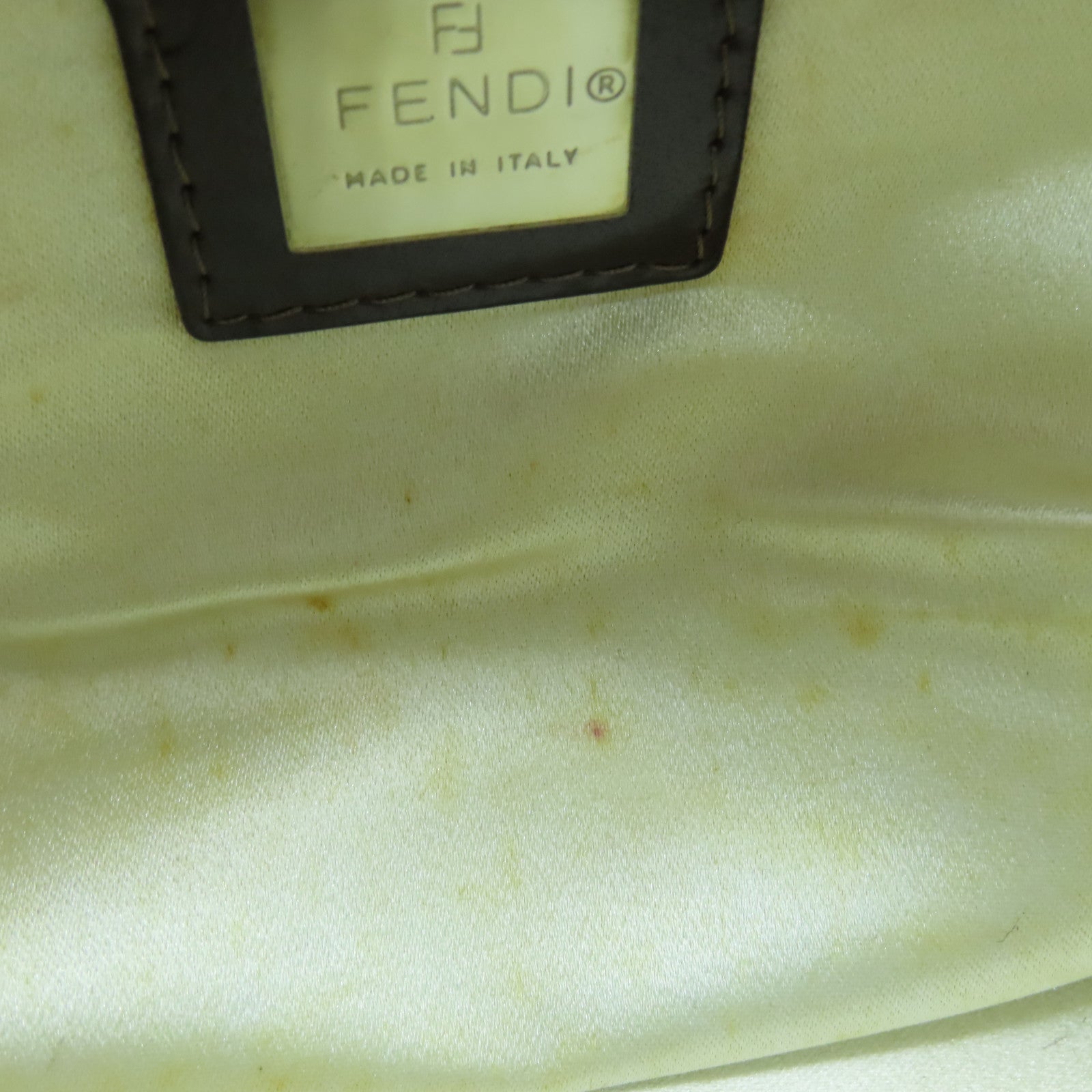 FENDI 馬毛Shoulder Bag銀扣手挽袋黃色/啡色