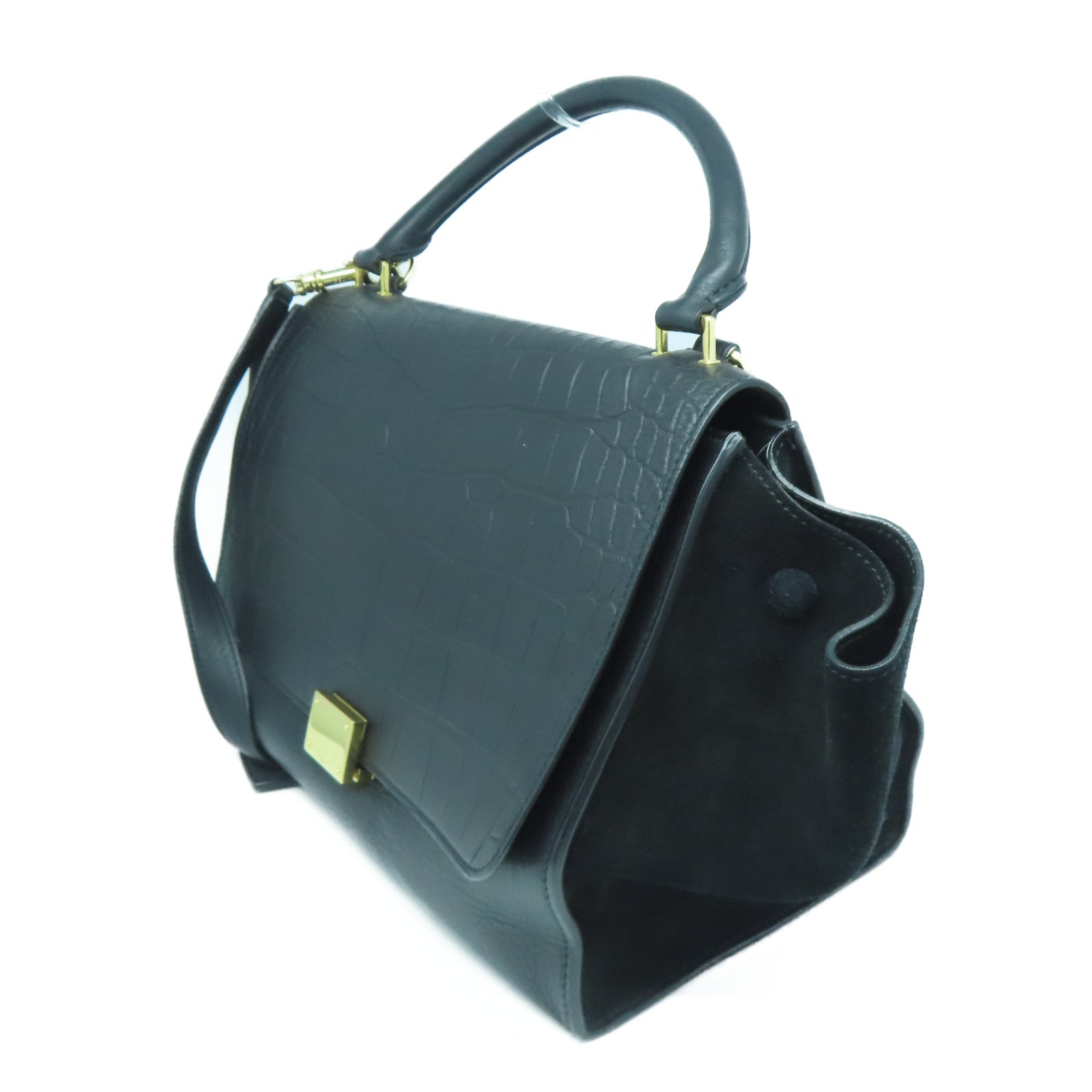CELINE 【激減優惠】牛皮皮革Trapeze手挽肩背兩用袋黑色
