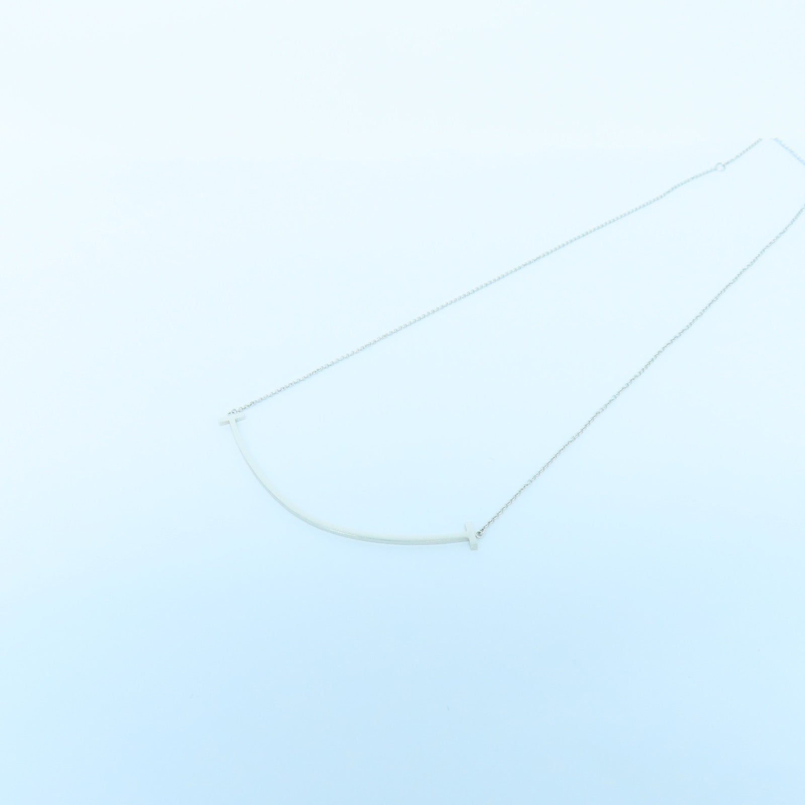 TIFFANY＆CO 18K白金T Smile Pendant項鍊
