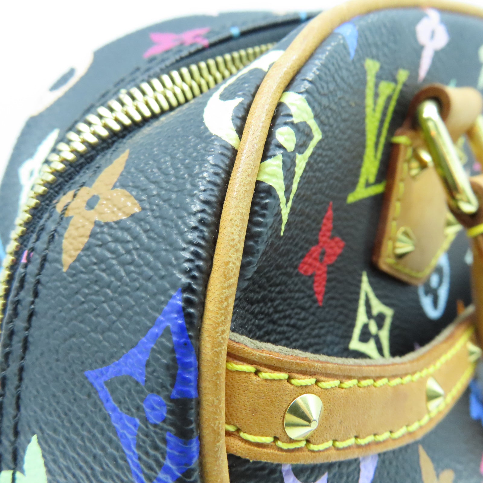 LOUIS VUITTON Monogram Multicolore Trouville金扣手挽袋黑色/彩色