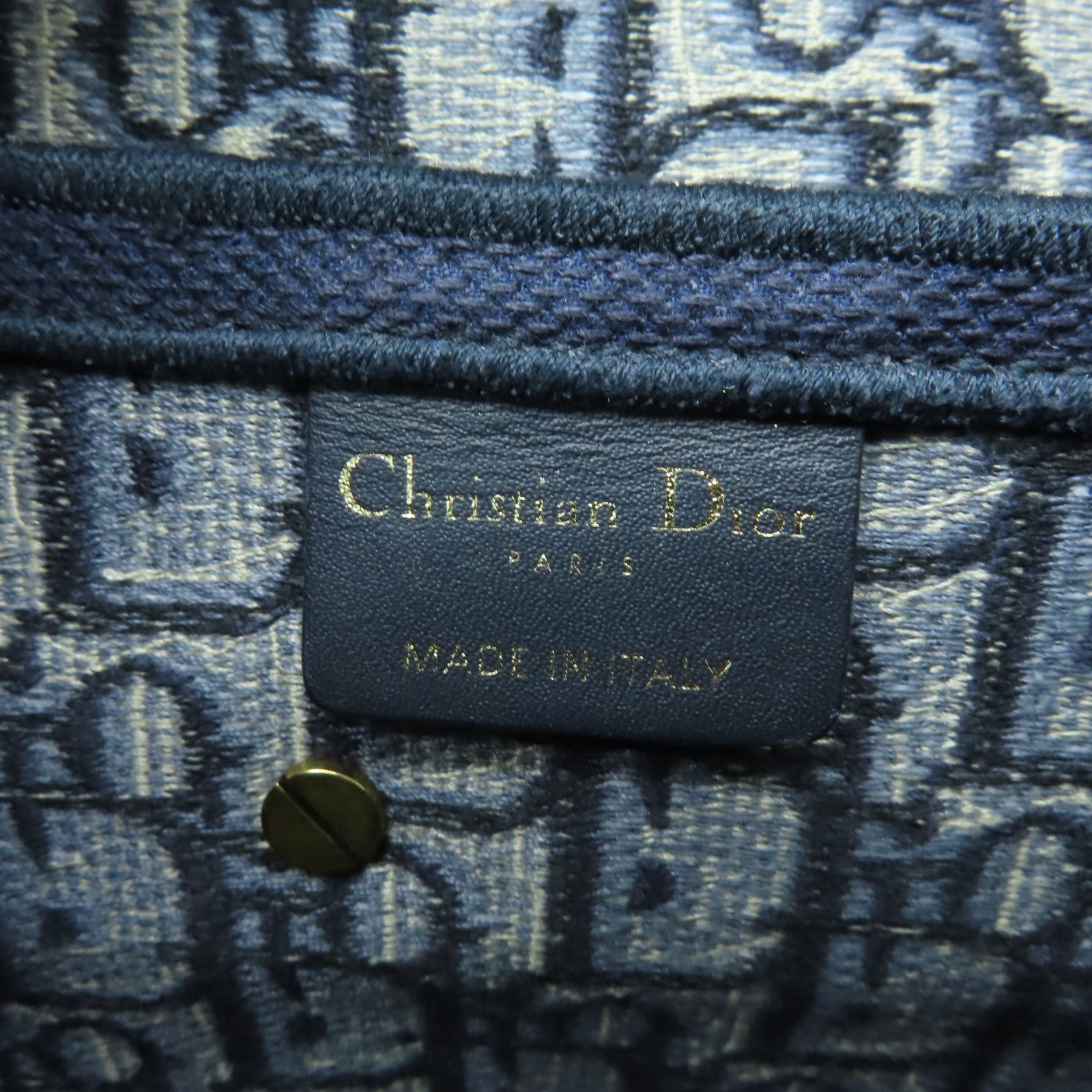 Dior 帆布Saddle金扣肩背袋蓝色