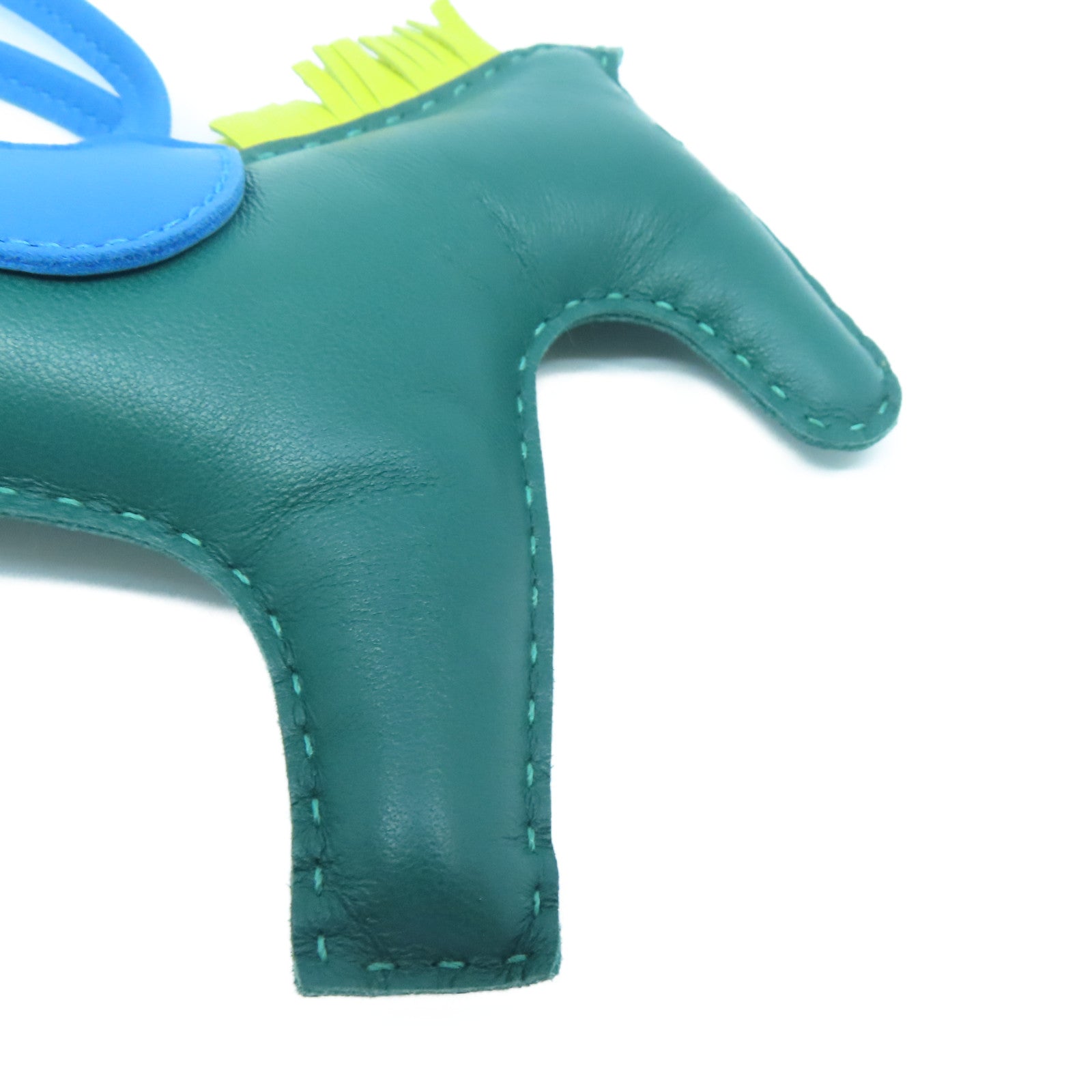 HERMES Veau Swift Leather Rodeo GM Charm Green/Blue/Yellow
