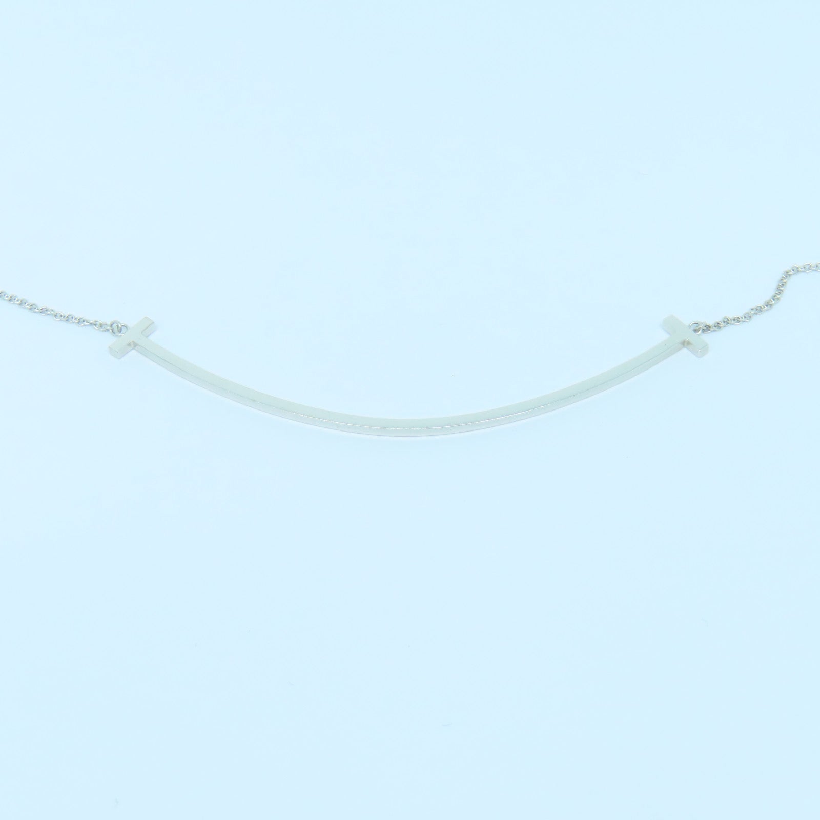 TIFFANY＆CO 18K白金T Smile Pendant項鍊