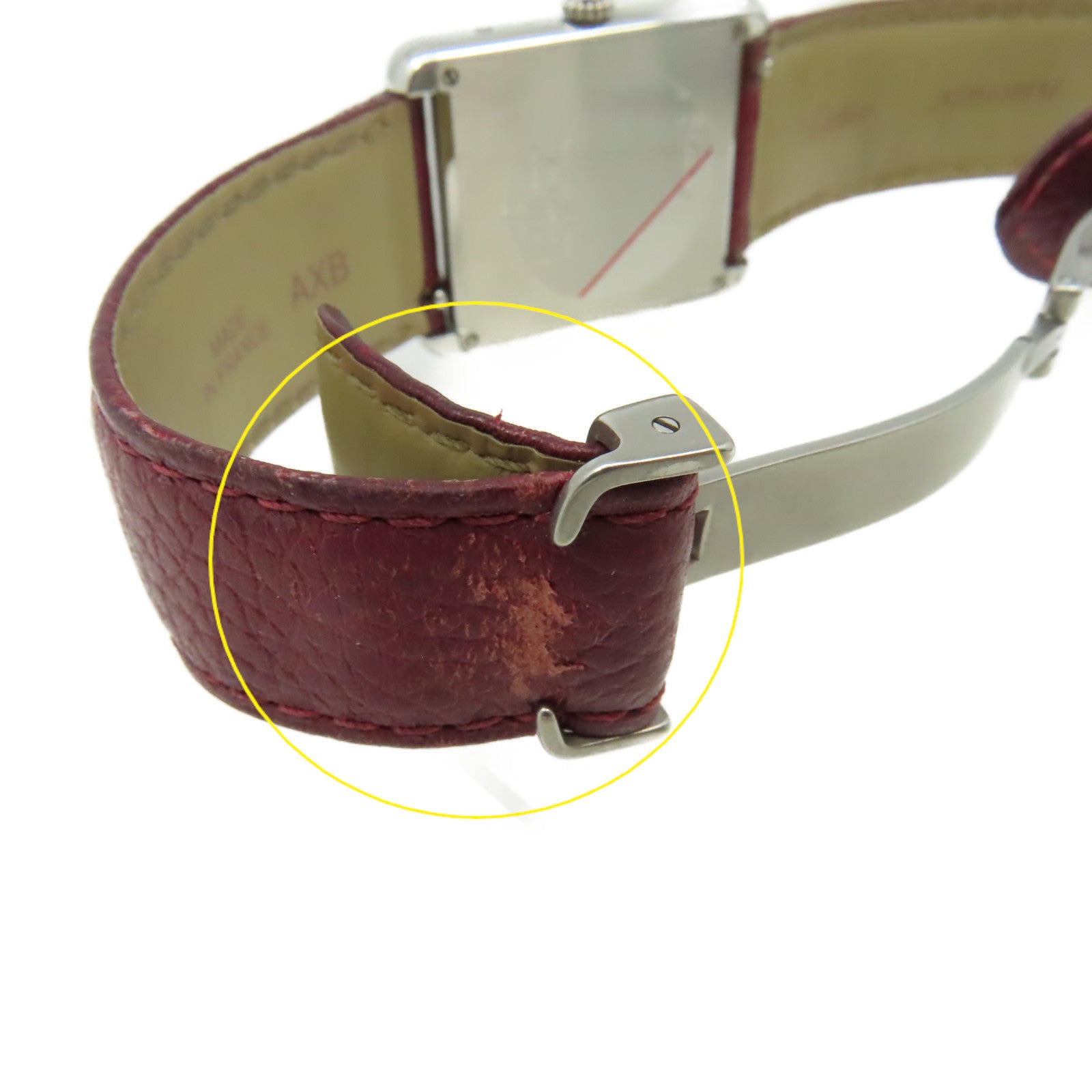 CARTIER Tank Solo GM Watch不鏽鋼/牛皮皮帶石英機芯手錶白色