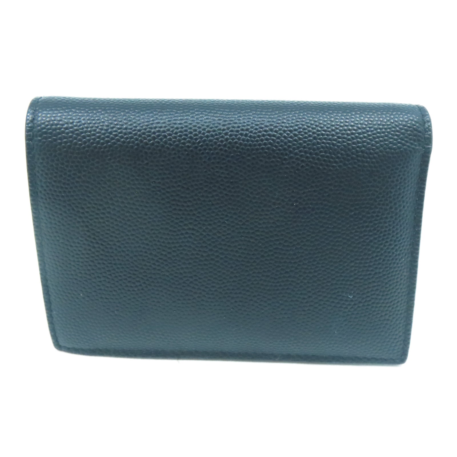 SAINT LAURENT 牛皮皮革Card Wallet黑扣卡片套黑色