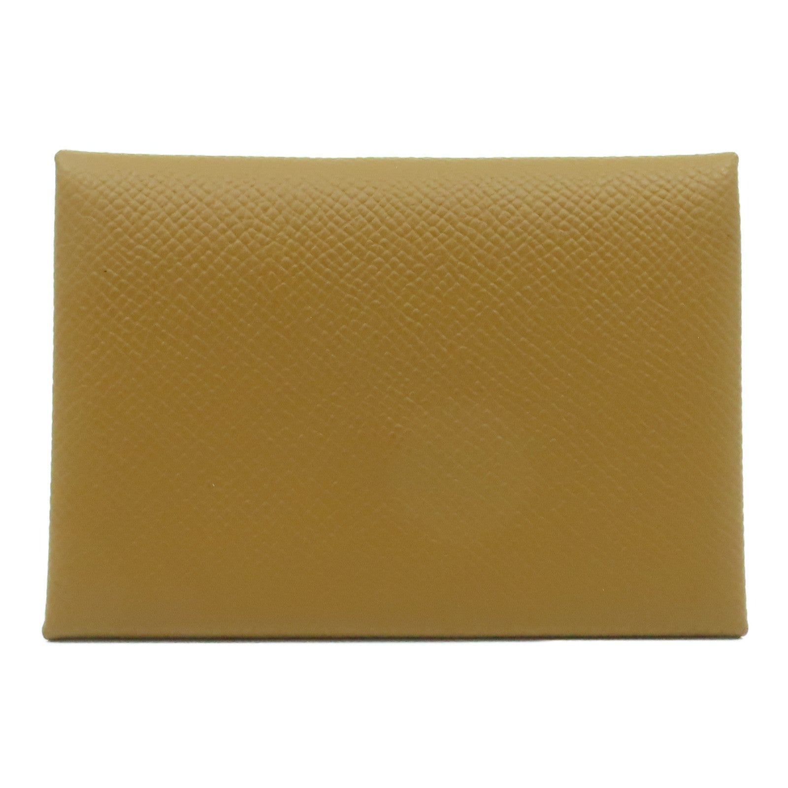 HERMES Epsom皮革Calvi Duo銀扣卡片套Gold經典駝色