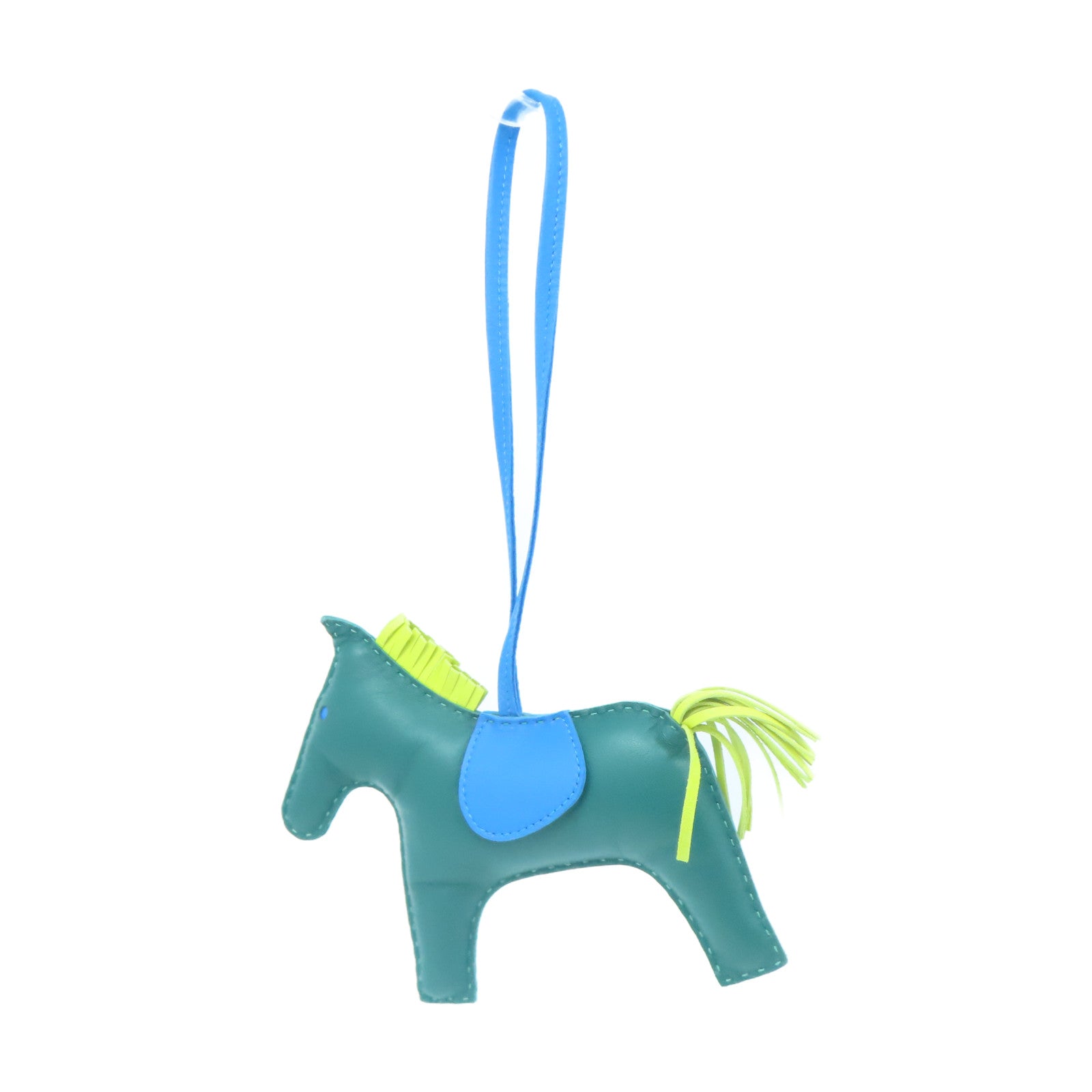 HERMES Veau Swift Leather Rodeo GM Charm Green/Blue/Yellow