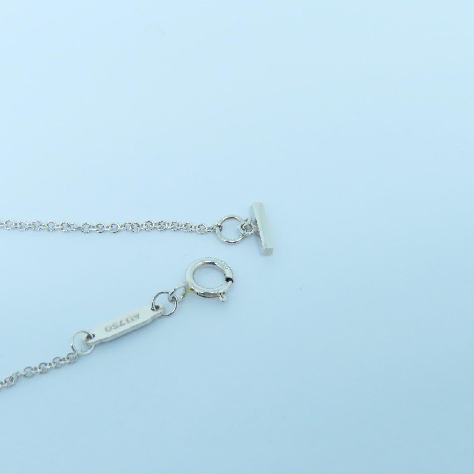 TIFFANY＆CO 18K白金T Smile Pendant項鍊