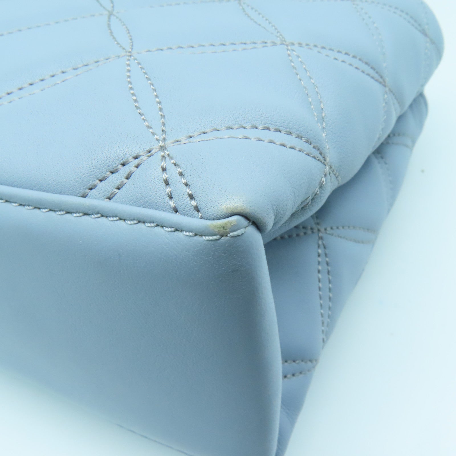 Kate Spade 皮革Chain Shoulder Bag银扣链带肩背袋浅蓝色