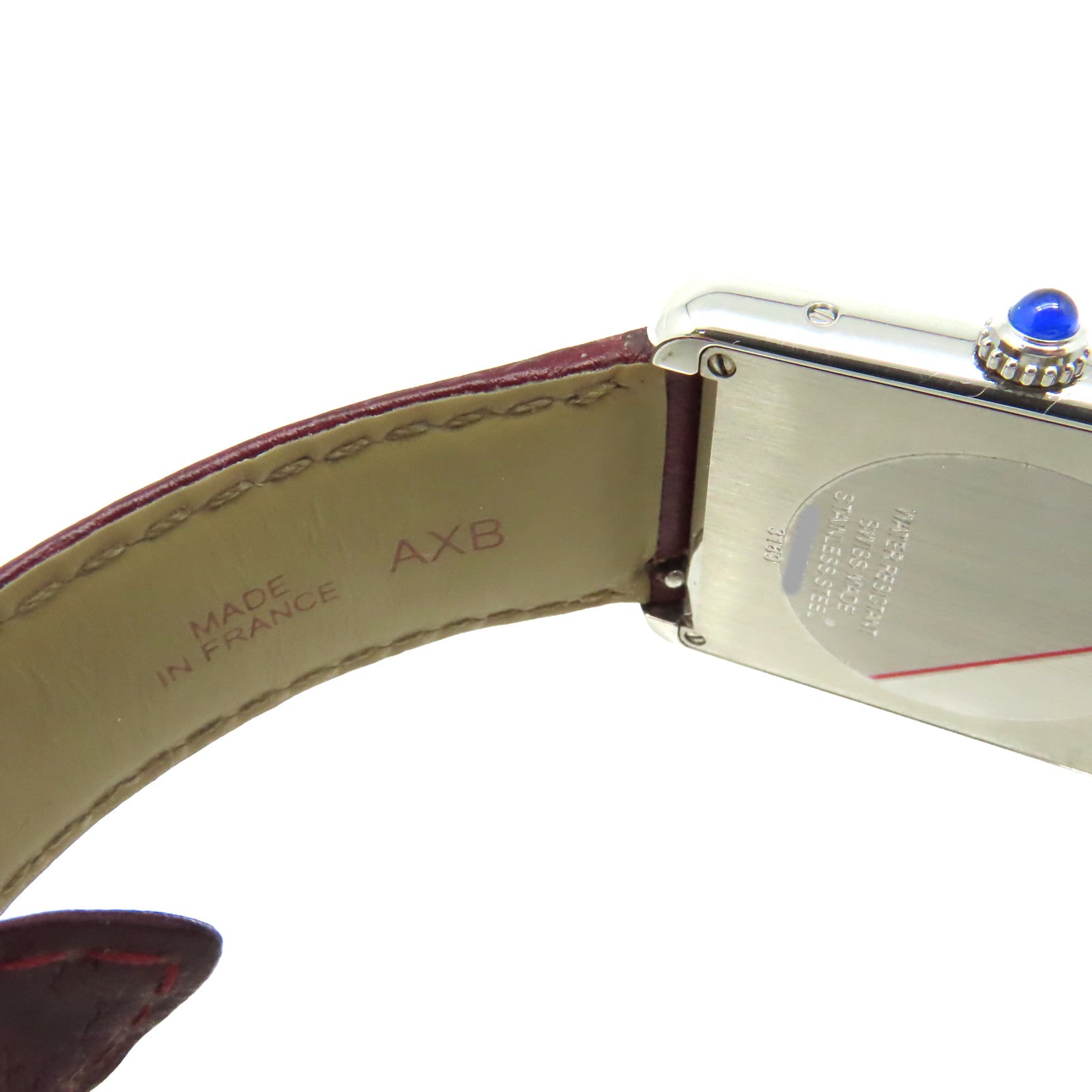CARTIER Tank Solo GM Watch不鏽鋼/牛皮皮帶石英機芯手錶白色