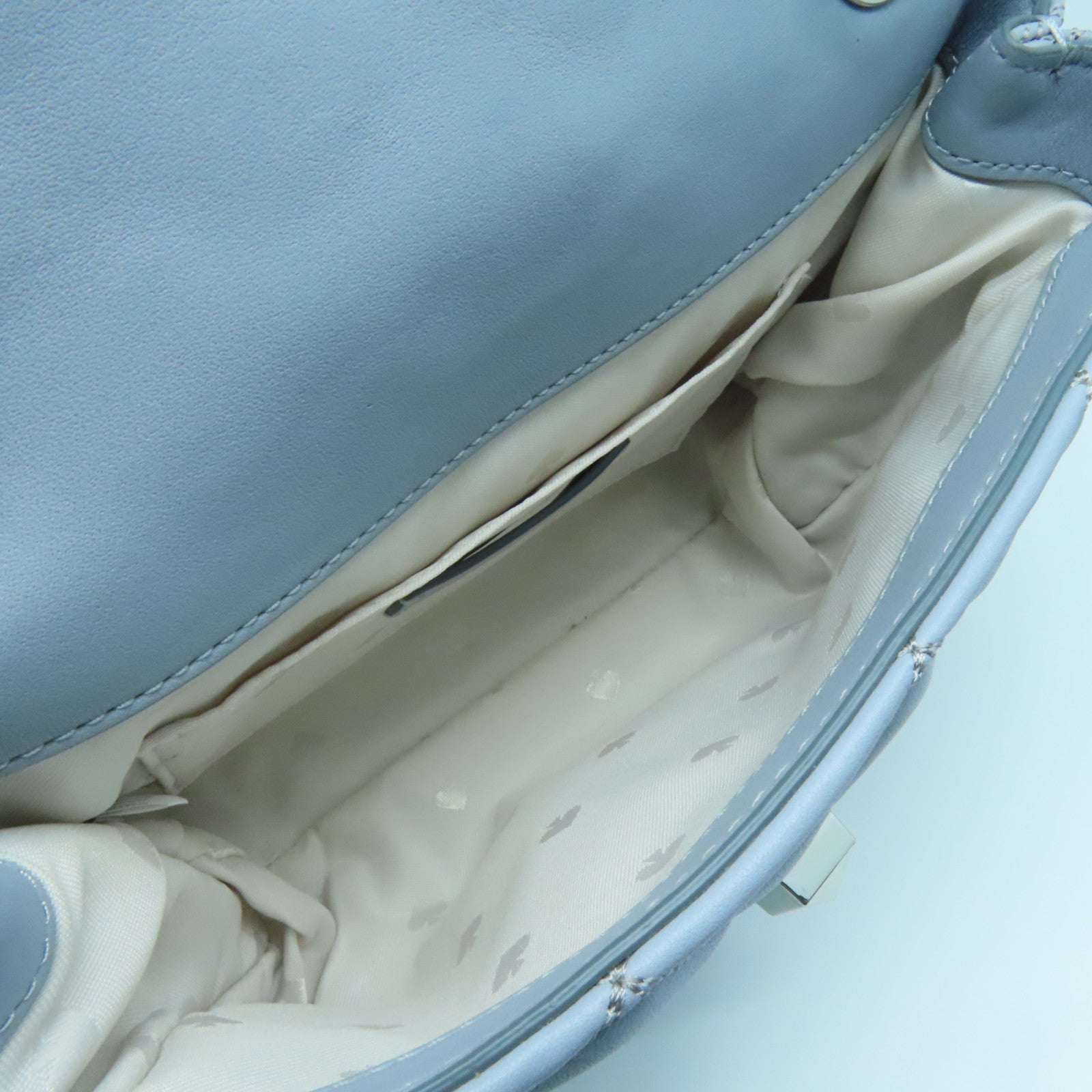 Kate Spade 皮革Chain Shoulder Bag银扣链带肩背袋浅蓝色
