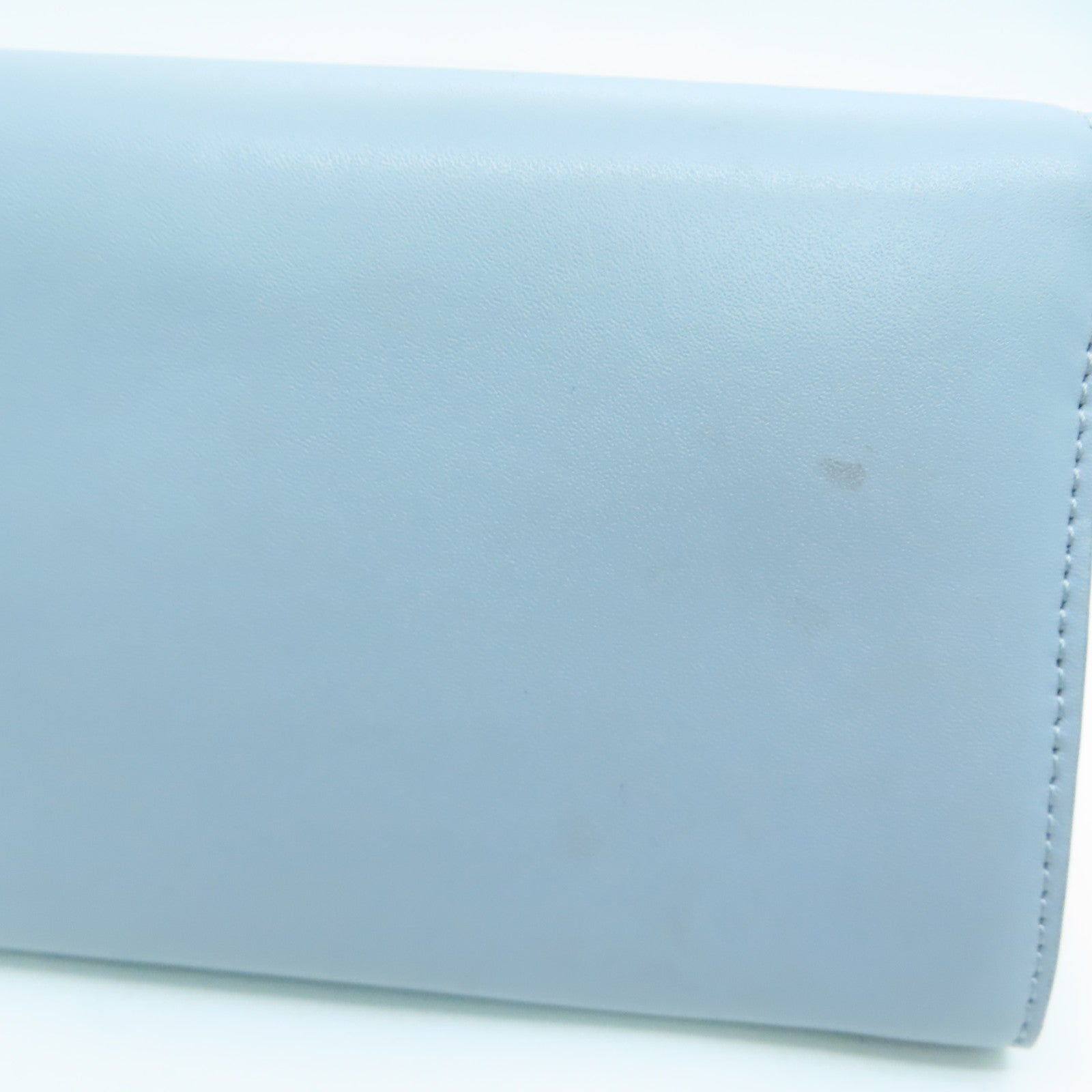 FENDI 牛皮皮革Long Wallet银扣长钱包灰色