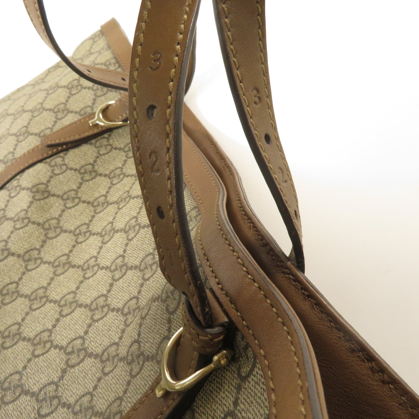 GUCCI 塗層帆布Tote Bag金扣手挽袋啡色