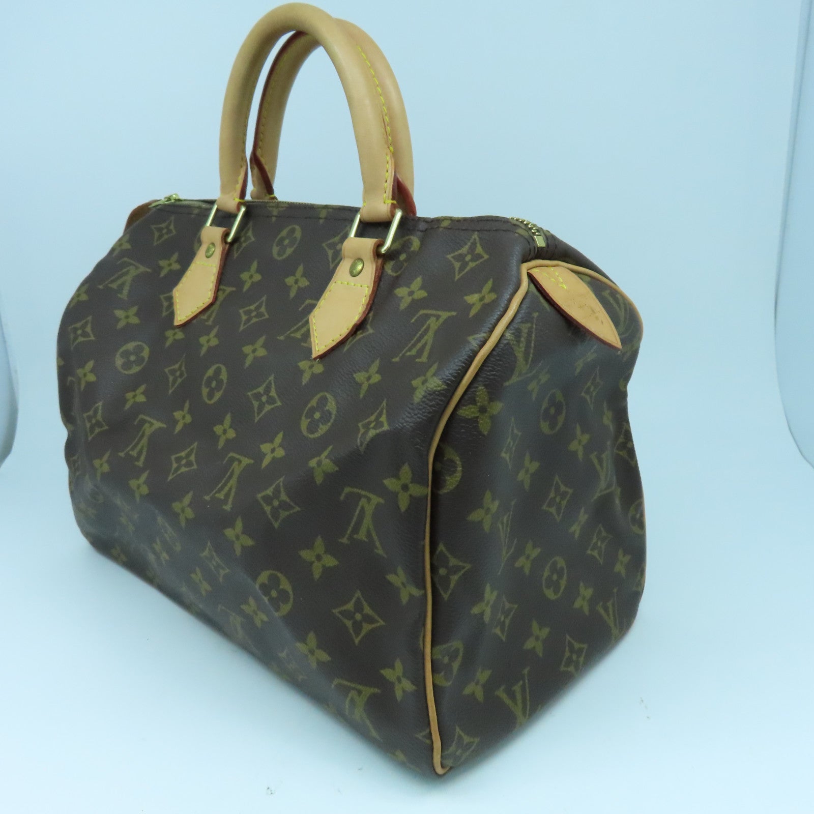LOUIS VUITTON Monogram Speedy 30金扣手挽袋啡色