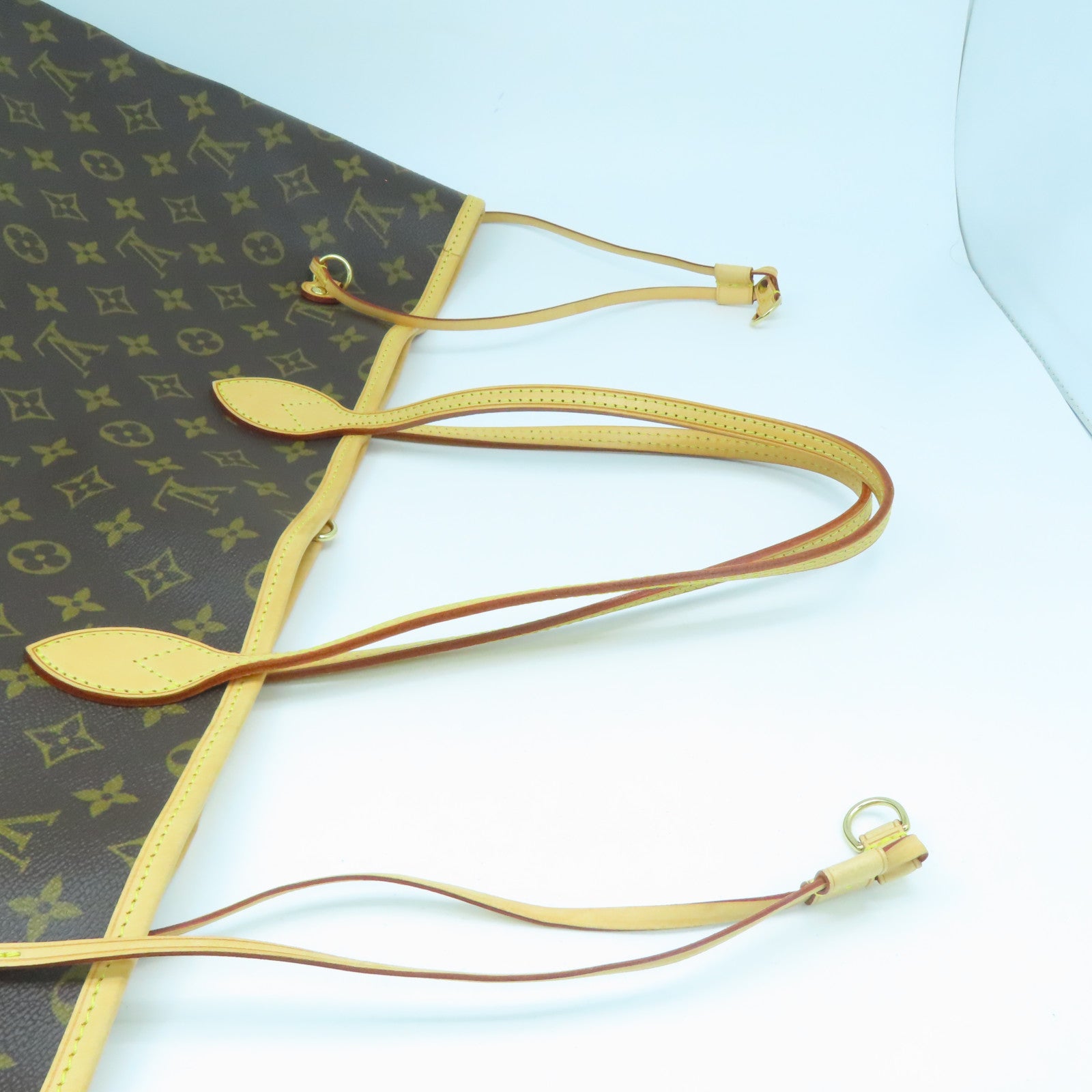 LOUIS VUITTON Monogram Neverfull GM gold buckle shoulder bag / hand bag brown