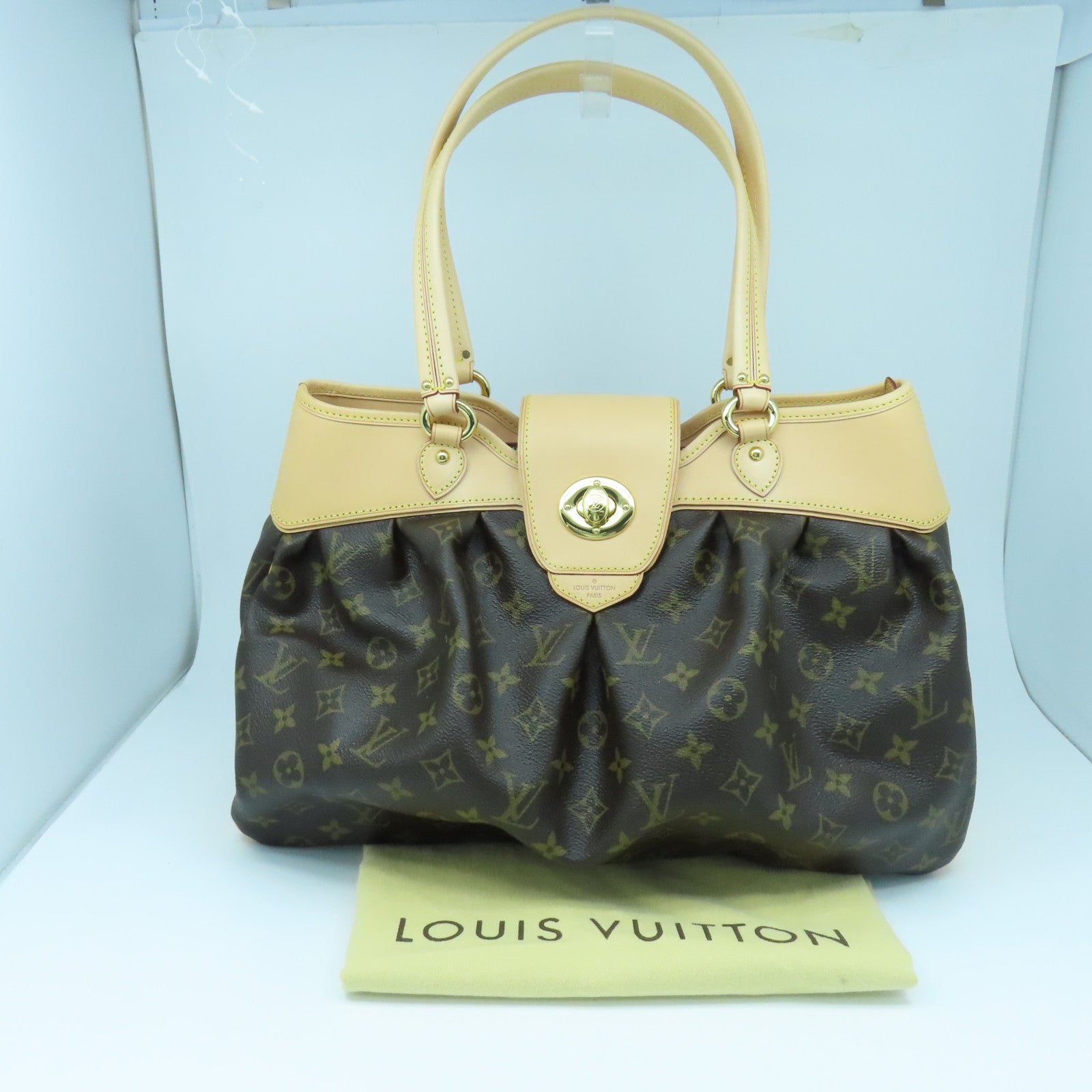 LOUIS VUITTON 【激減優惠】Monogram Boetie MM金扣手挽袋啡色