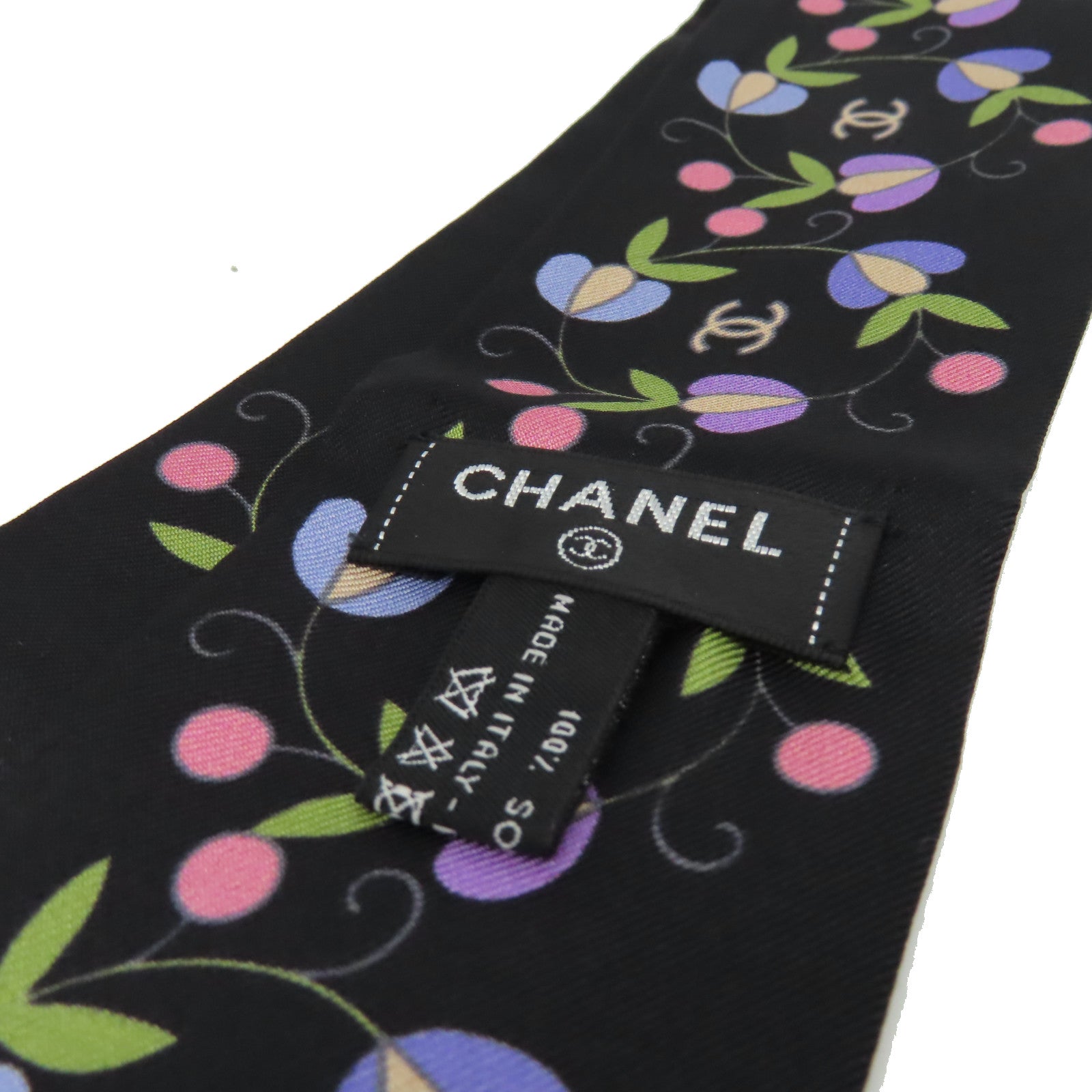 CHANEL 絲質Scarf絲巾黑色/彩色